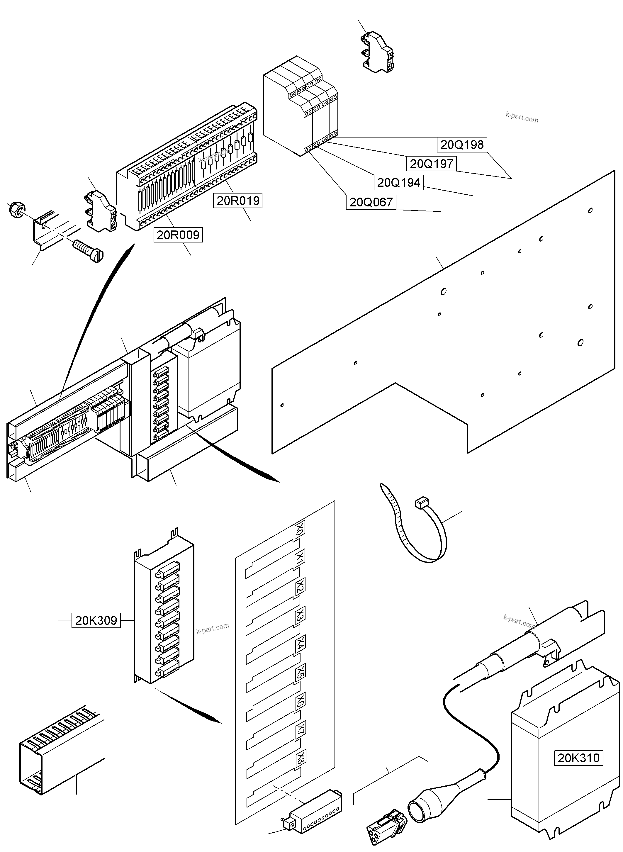 Komatsu parts book diagram for PC4000-6 S/N 08210: CONTOLLER OPERATION PANEL ORT 20