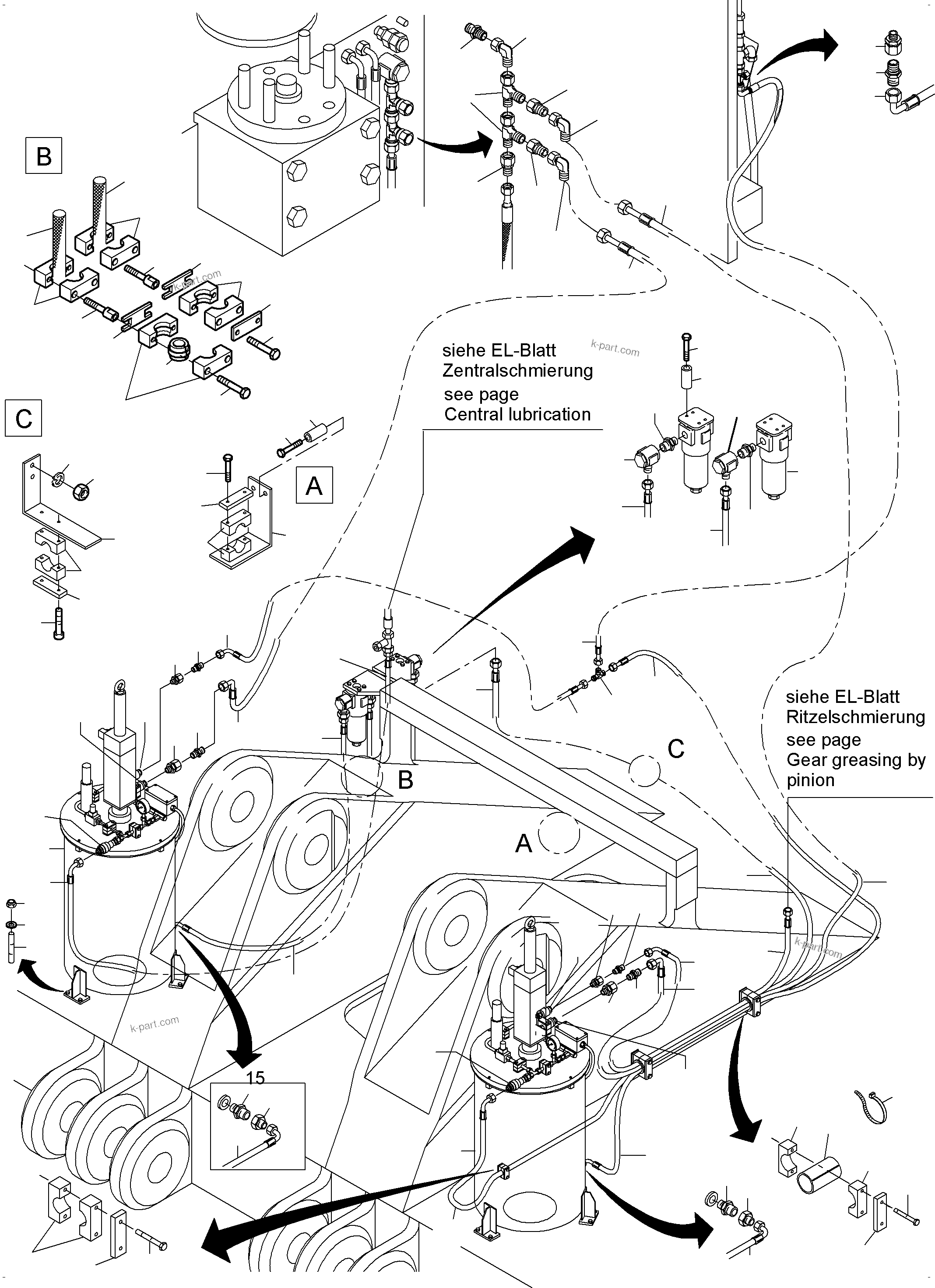Komatsu parts book diagram for PC4000-6 S/N 08210: LUBE PUMP STATION ARRANGEMENT X2-BOX