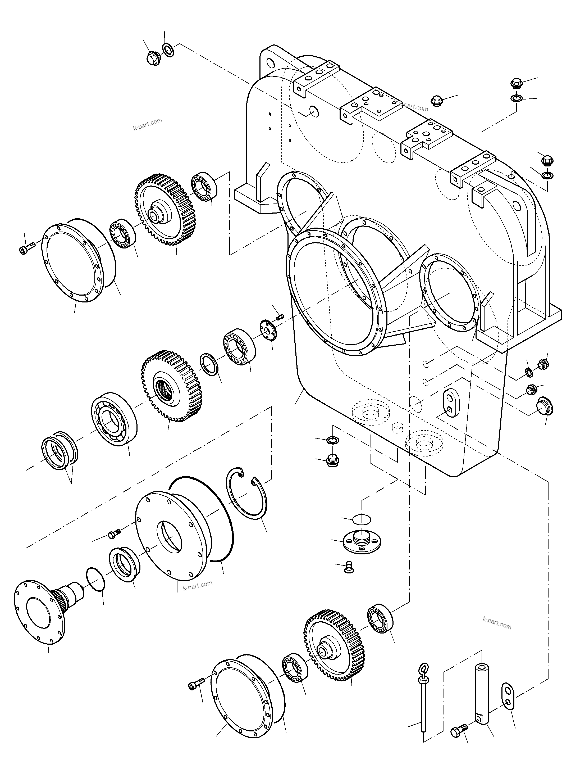 Komatsu parts book diagram for PC4000-6 S/N 08237: PUMP DISTRIBUTOR GEAR