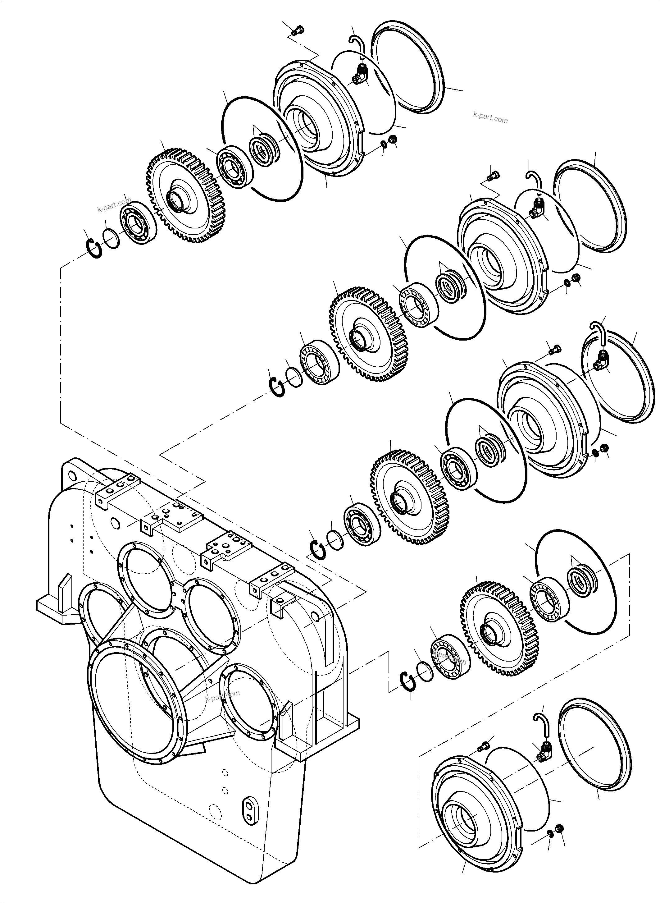 Komatsu parts book diagram for PC4000-6 S/N 08237: PUMP DISTRIBUTOR GEAR