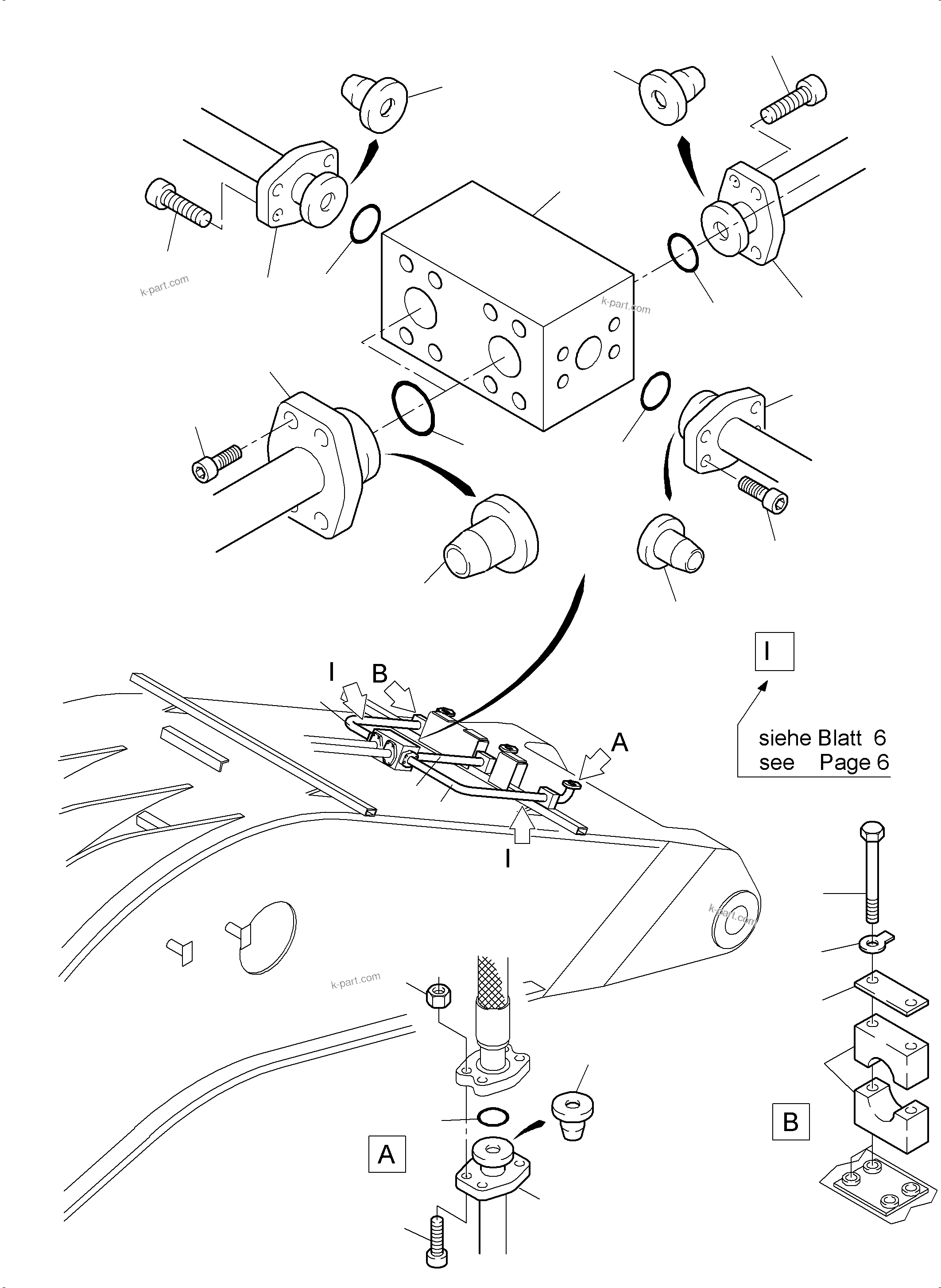 Komatsu parts book diagram for PC4000-6 S/N 08237: BOOM BACKHOE EQUIPMENT 9,75 M