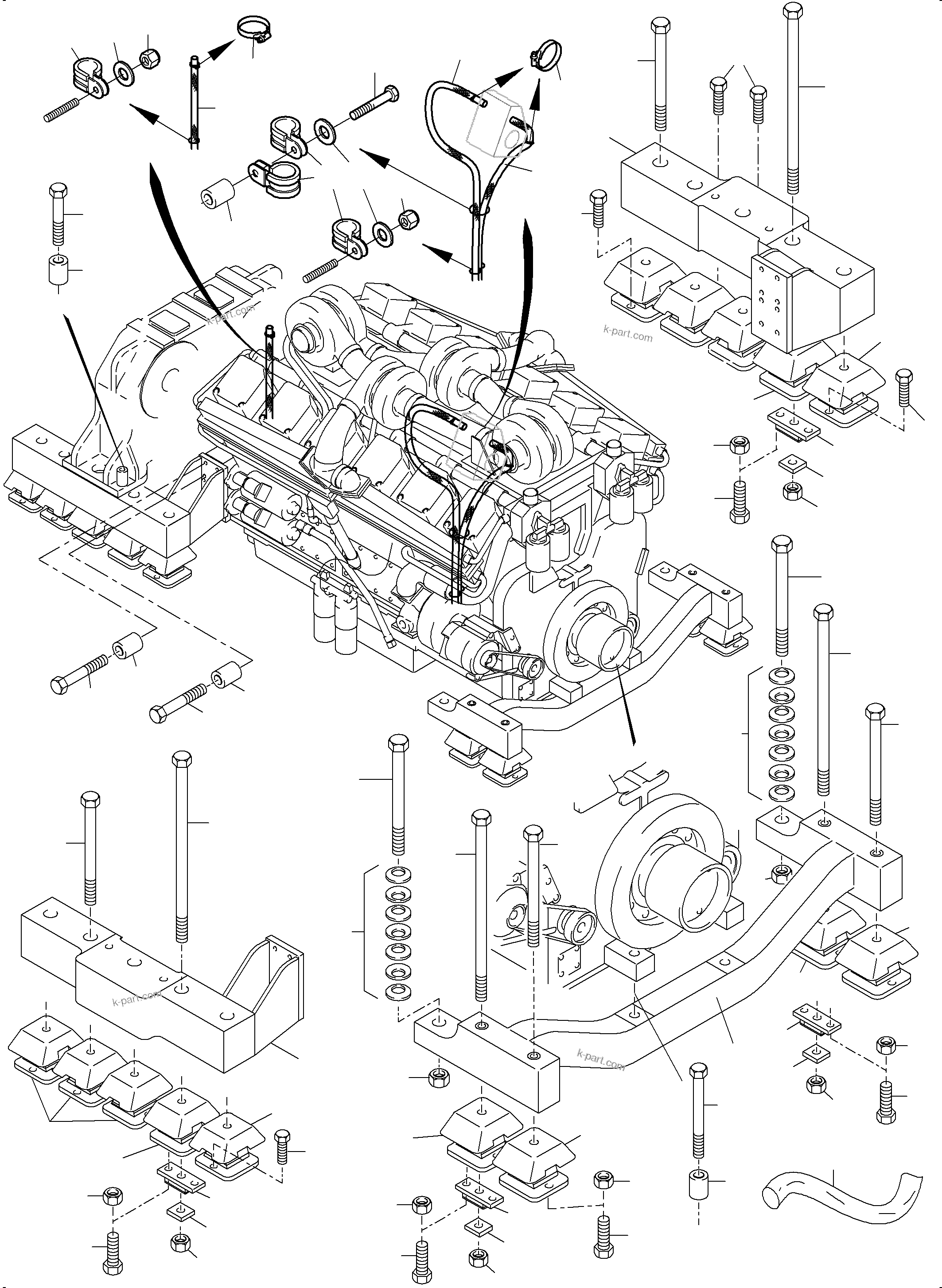 Komatsu parts book diagram for PC4000-6 S/N 08237: DRIVE ASSEMBLY, MOUNTING