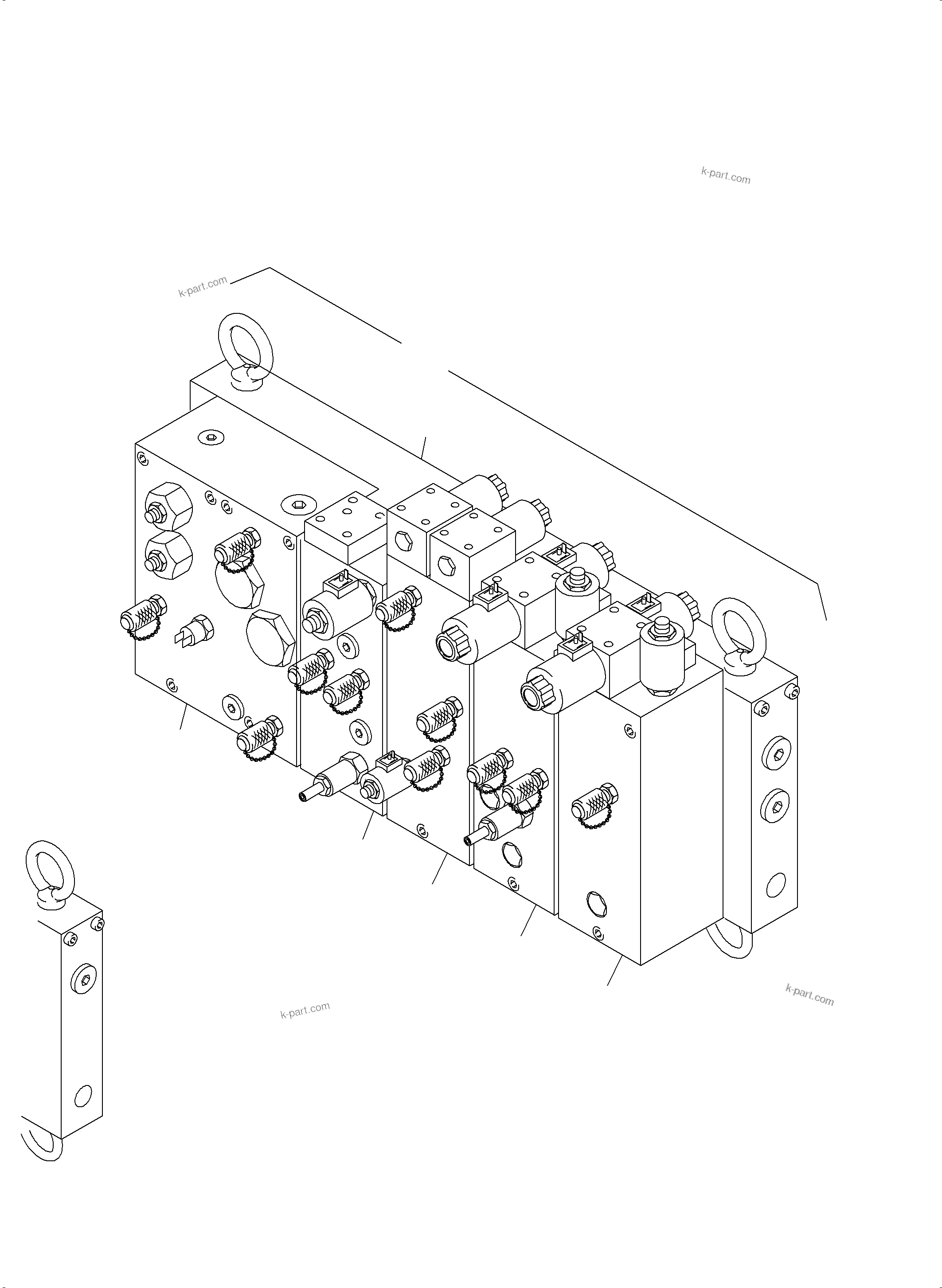 Komatsu parts book diagram for PC4000-6 S/N 08237: VALVE CARTRIDGE BLOCK