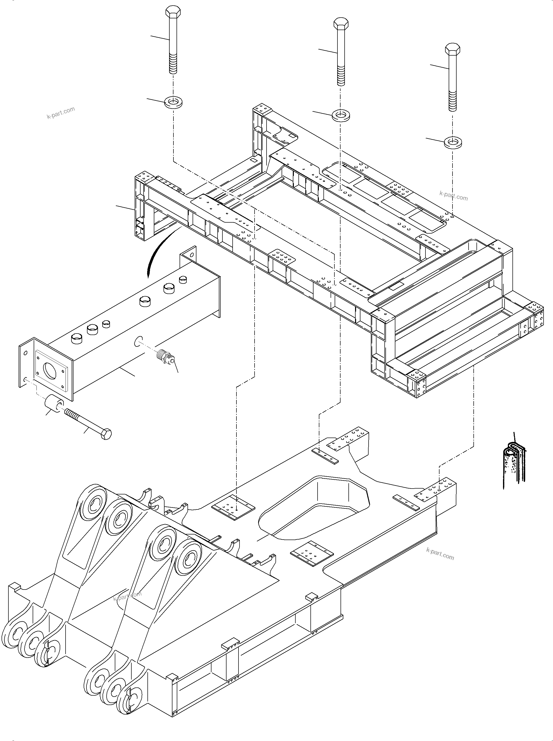 Komatsu parts book diagram for PC4000-6 S/N 08237: POWER FRAME ARR.