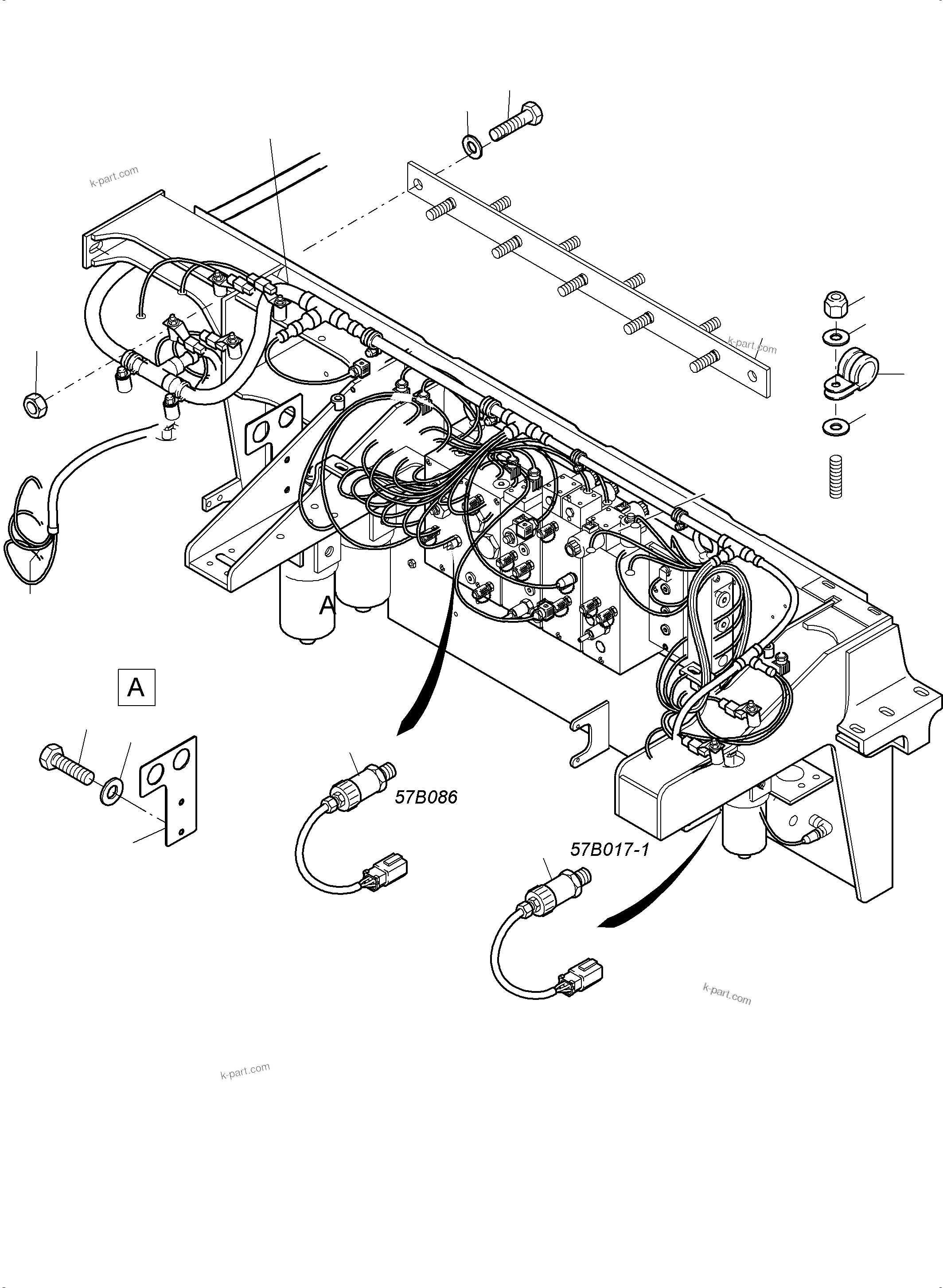Komatsu parts book diagram for PC4000-6 S/N 08237: CABLES - CONTROL- AND FILTER PLATE
