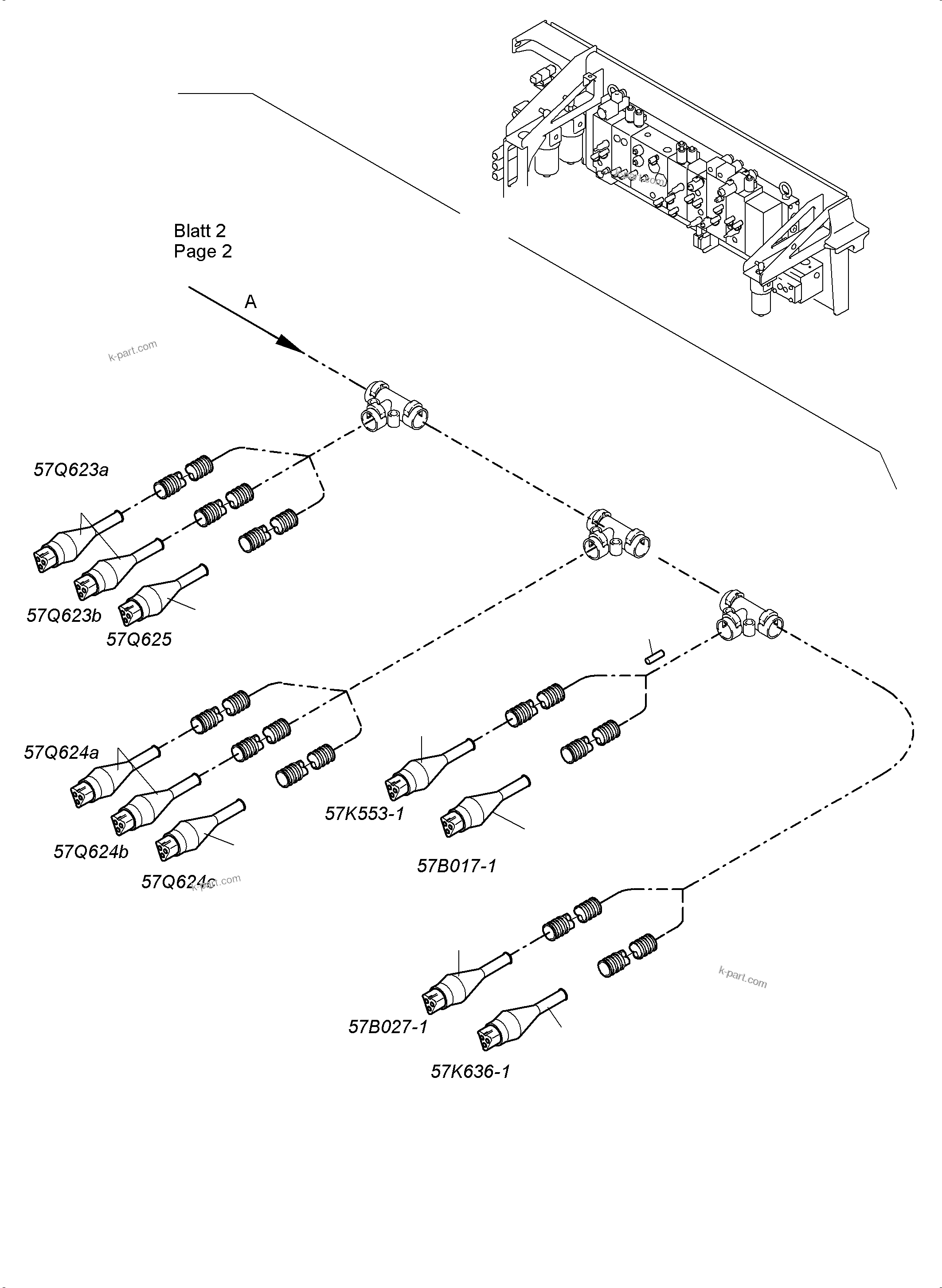 Komatsu parts book diagram for PC4000-6 S/N 08237: CABLES - CONTROL- AND FILTER PLATE