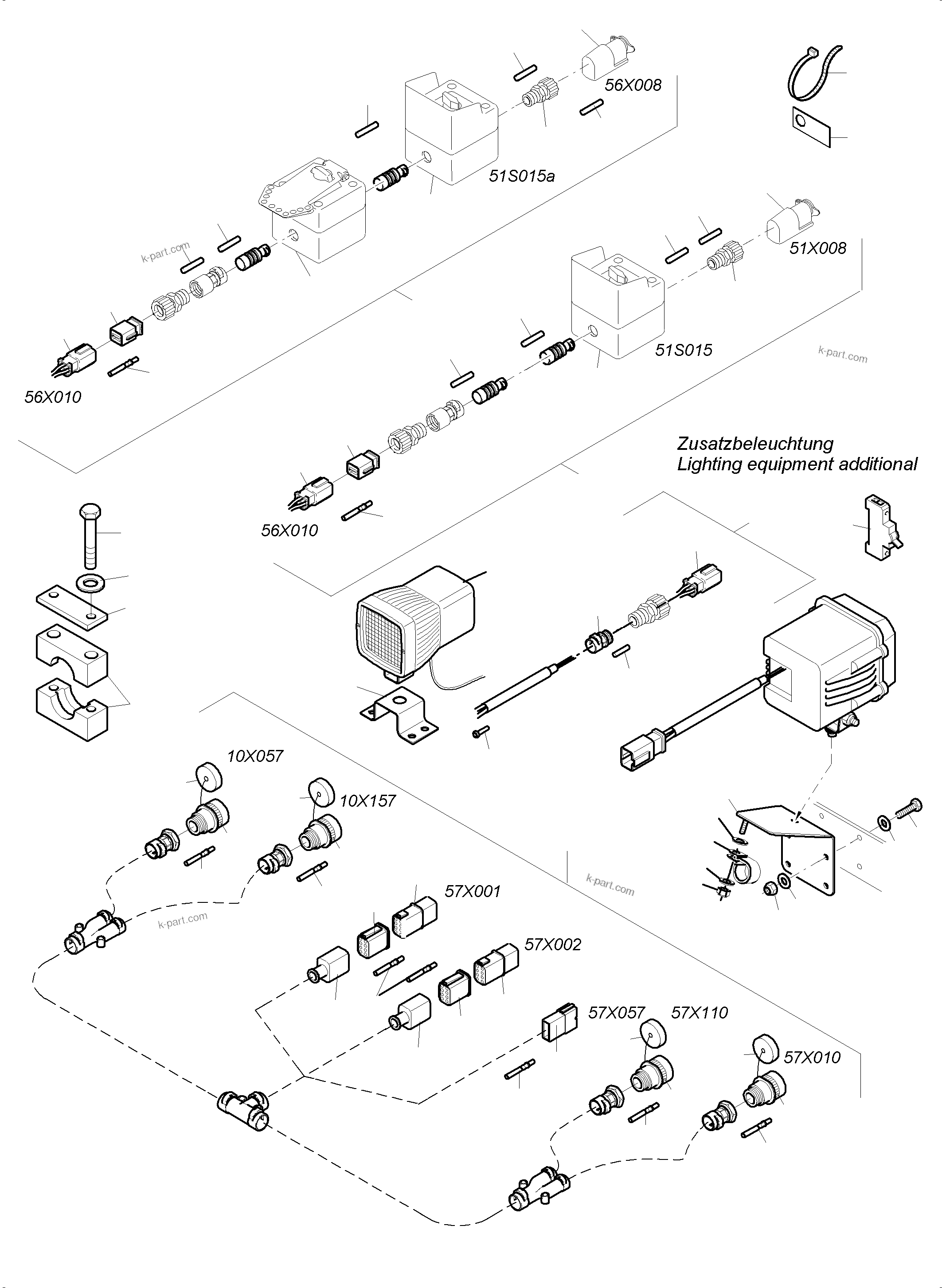 Komatsu parts book diagram for PC4000-6 S/N 08237: LIGHTING EQUIPMENT