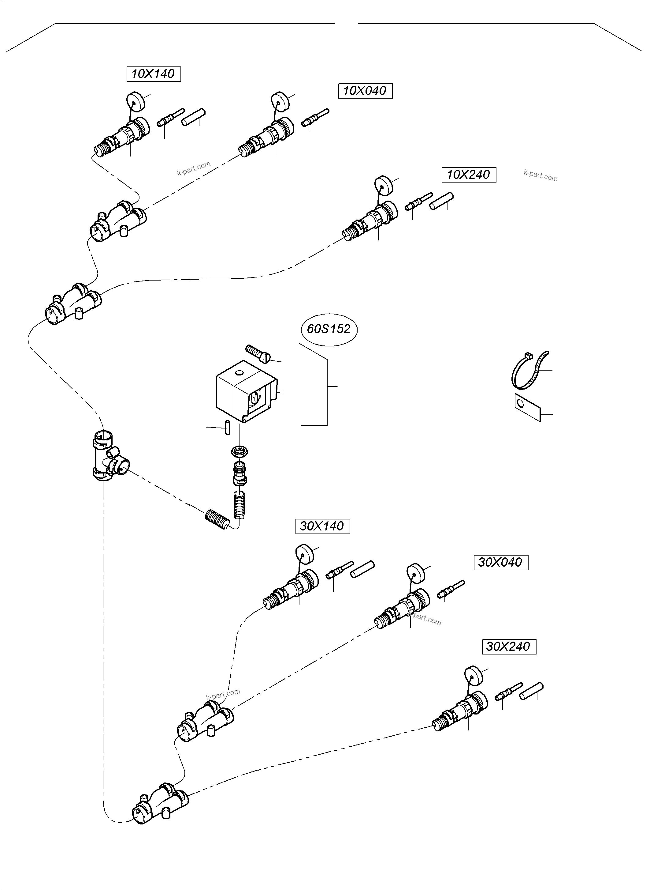 Komatsu parts book diagram for PC4000-6 S/N 08237: CABLES - TANK SENSOR