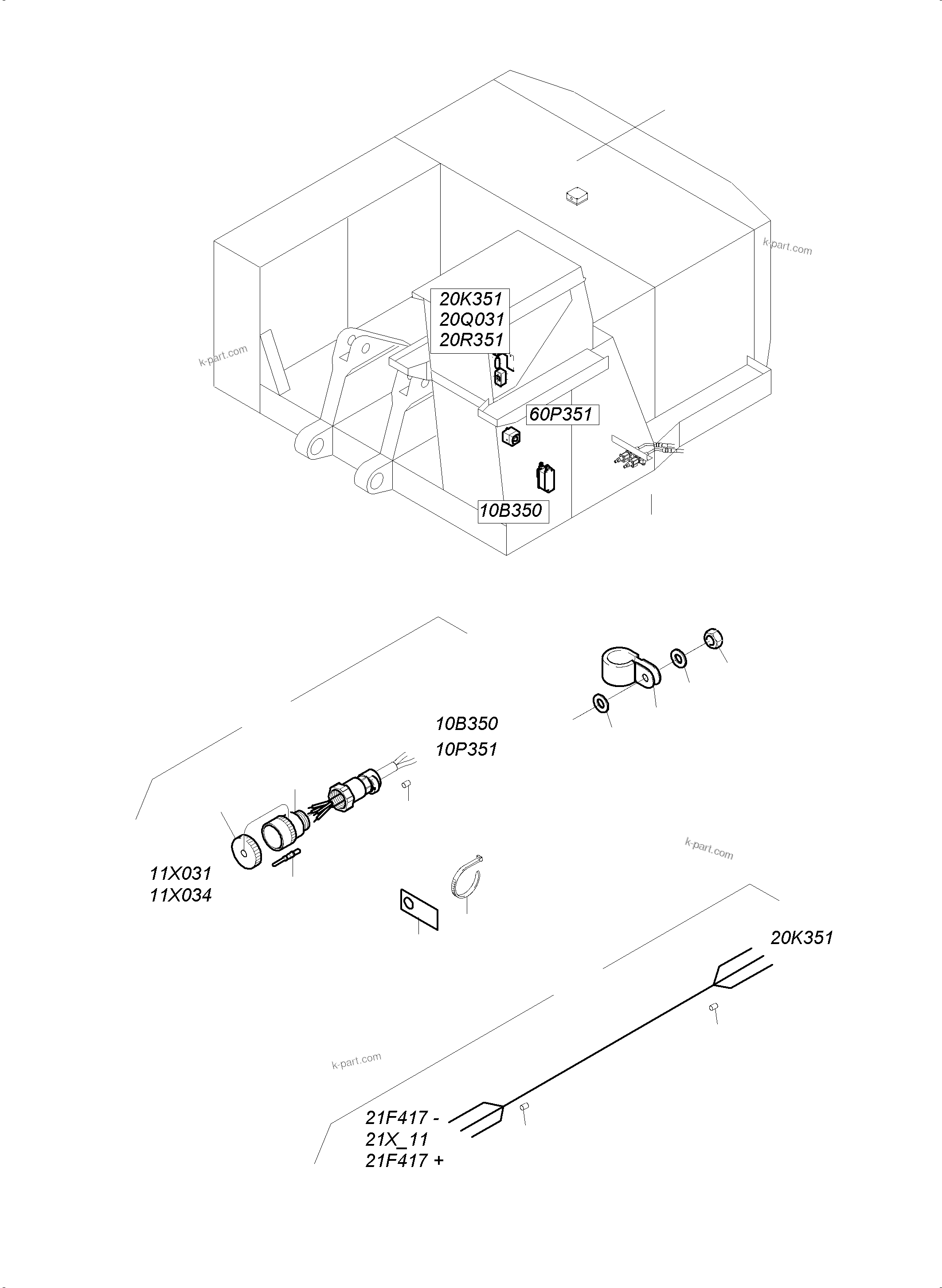 Komatsu parts book diagram for PC4000-6 S/N 08237: ELECTRIC PARTS - FIRE EXTINGUISHING EQUIPMENT