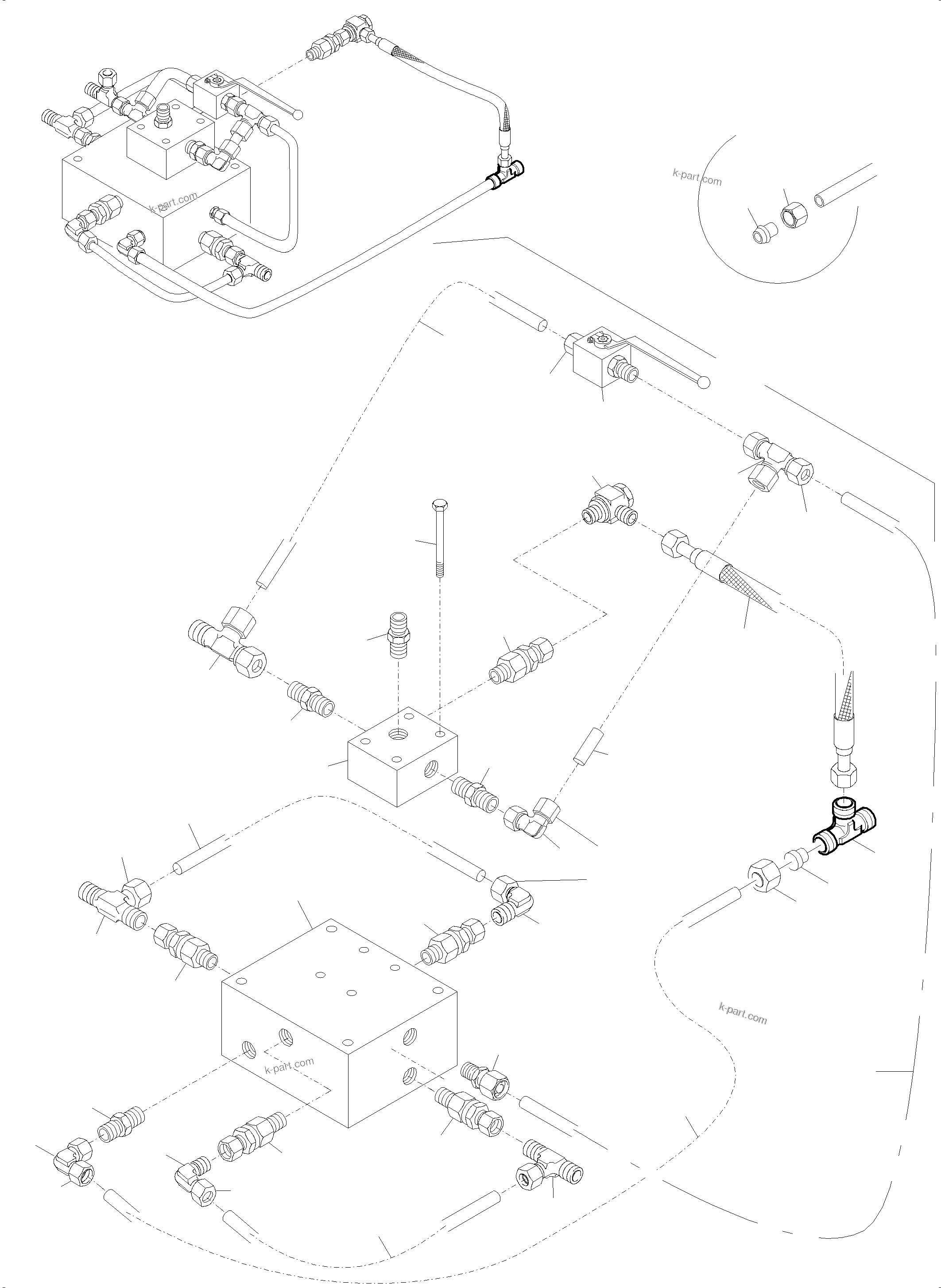 Komatsu parts book diagram for PC4000-6 S/N 08239: VALVE BLOCK ( HYDRAULIC TRACK ADJUSTING )