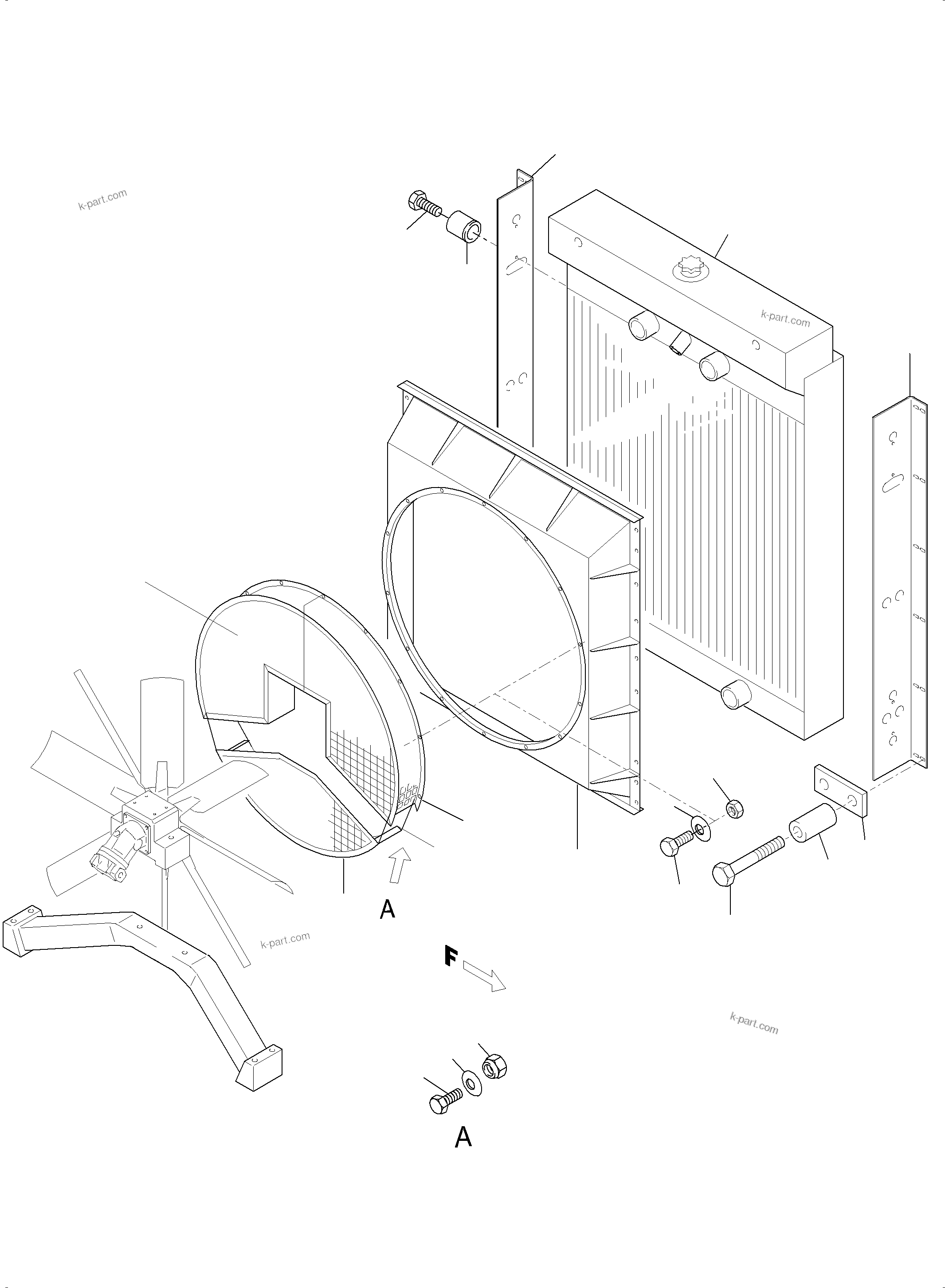 Komatsu parts book diagram for PC4000-6 S/N 08239: RADIATOR ARR.