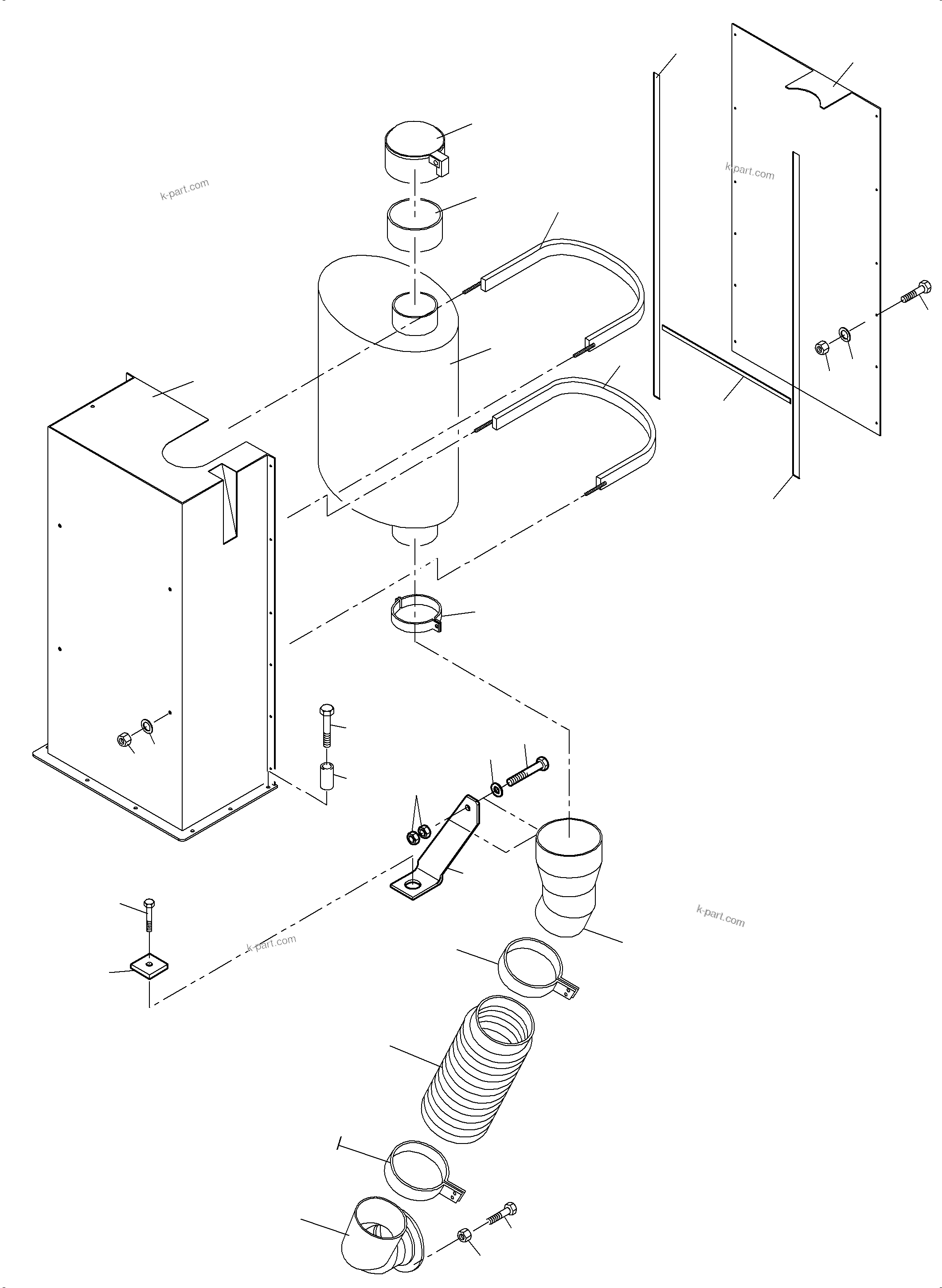 Komatsu parts book diagram for PC4000-6 S/N 08239: EXHAUST SYSTEM
