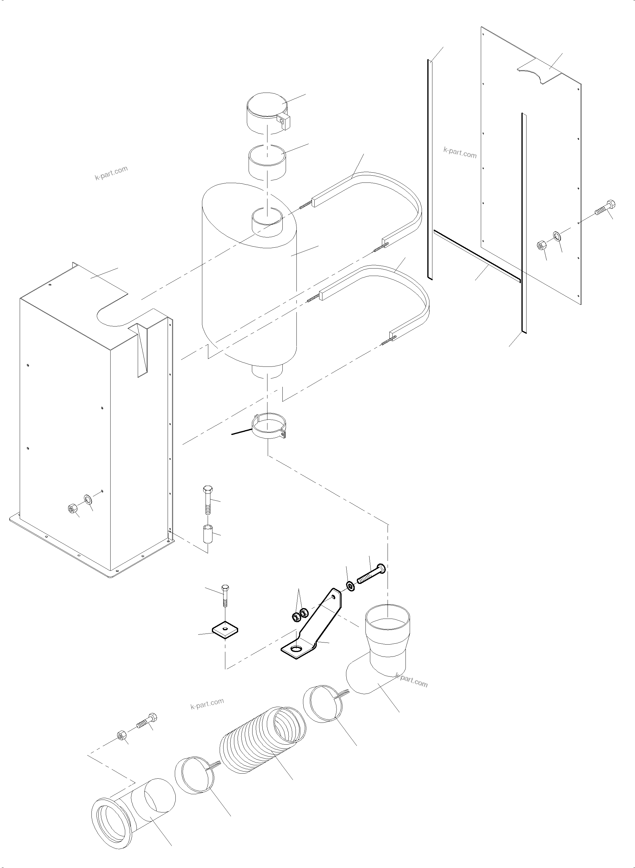 Komatsu parts book diagram for PC4000-6 S/N 08239: EXHAUST SYSTEM