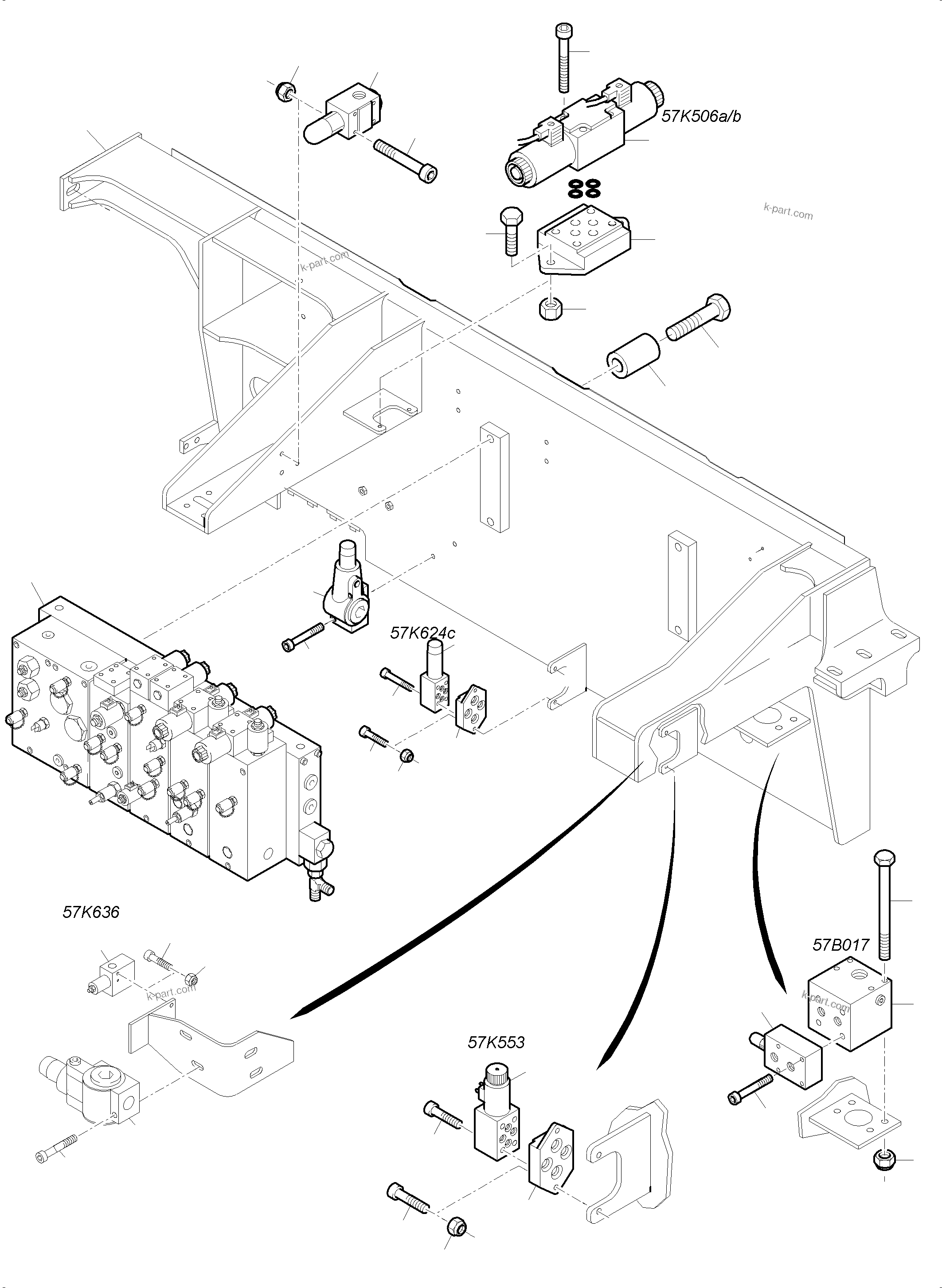 Komatsu parts book diagram for PC4000-6 S/N 08239: CONTROL- AND FILTER PLATE