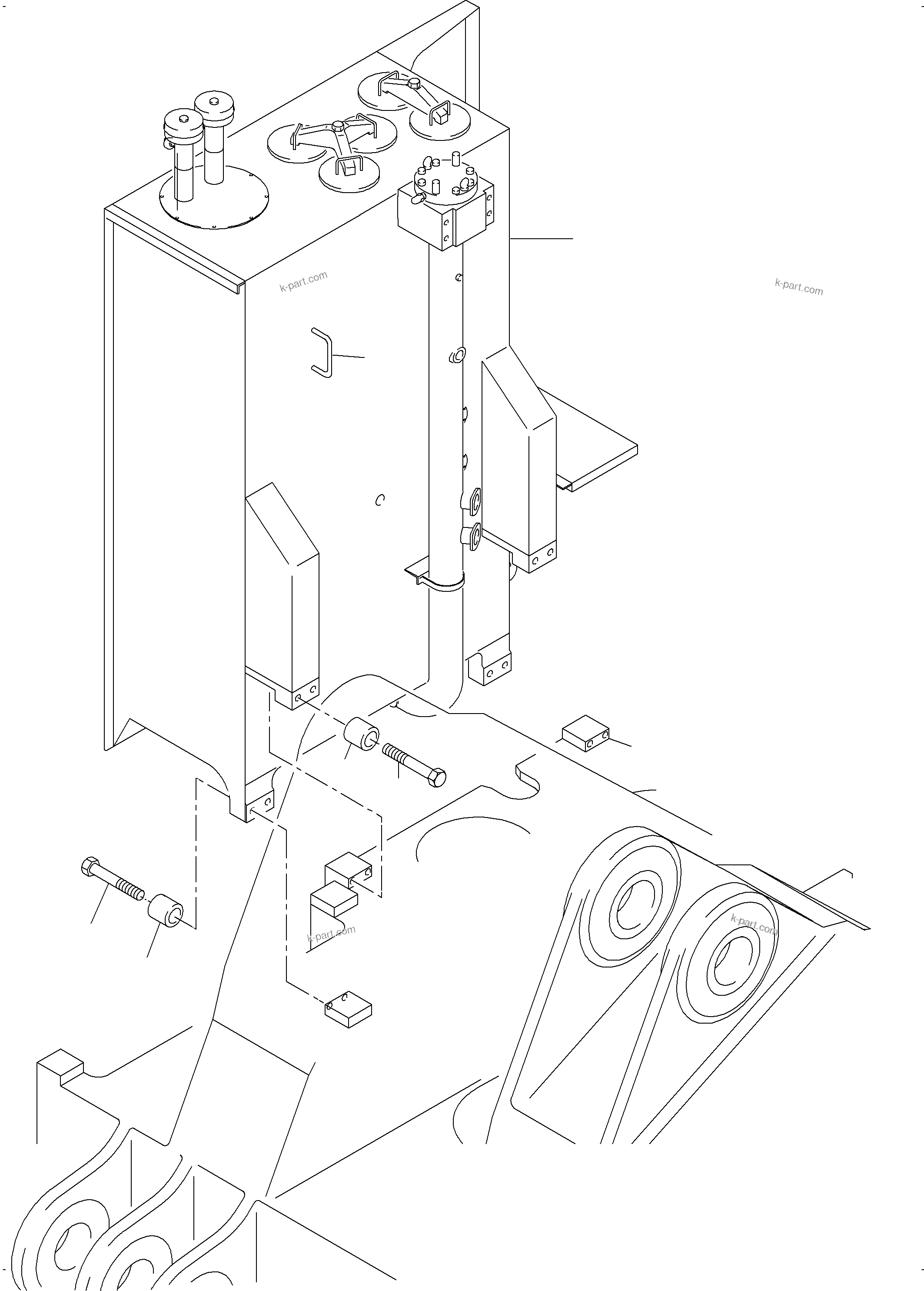 Komatsu parts book diagram for PC4000-6 S/N 08239: MAIN OIL TANK, MOUNTING