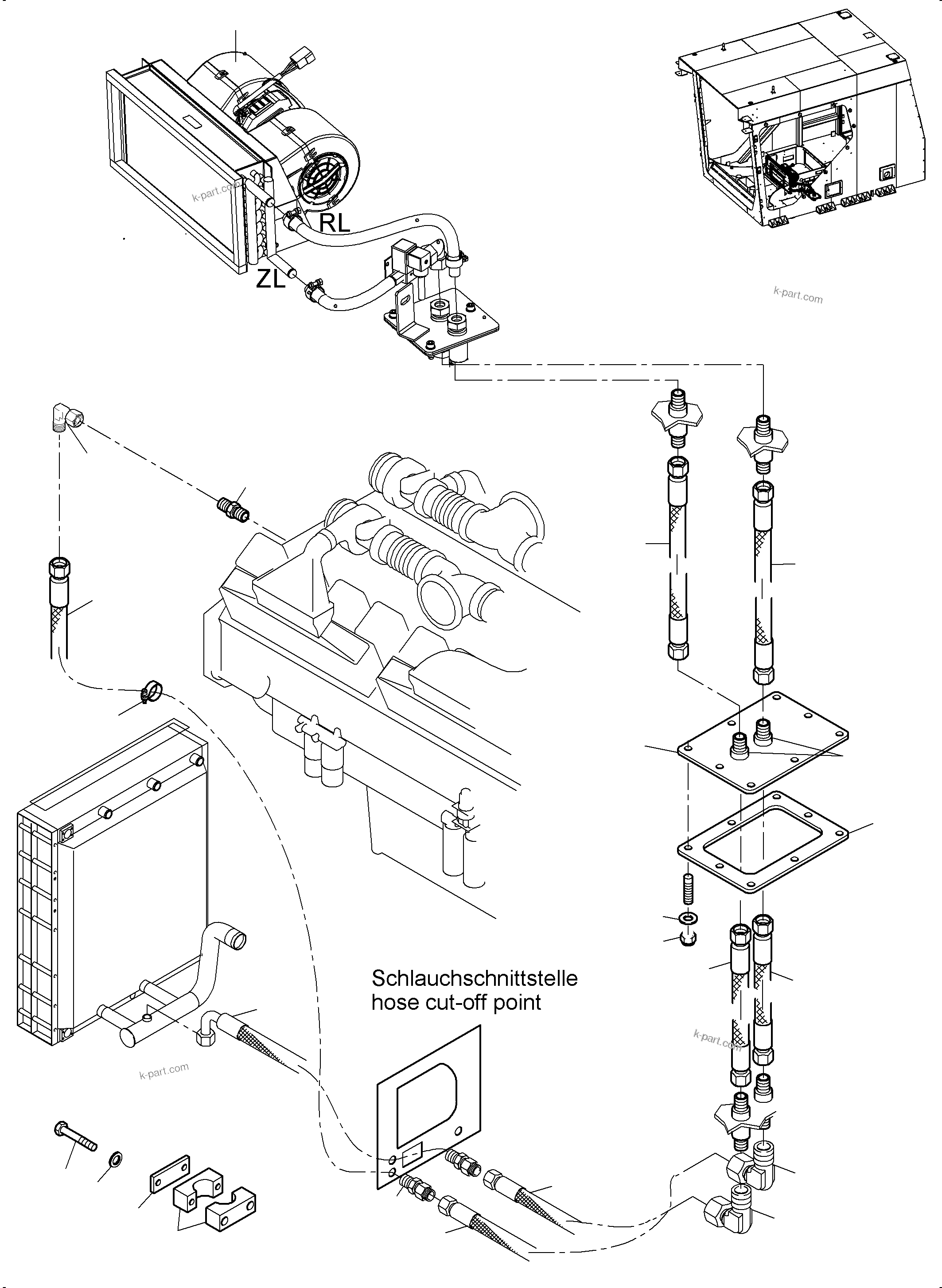 Komatsu parts book diagram for PC4000-6 S/N 08239: CAB HEATER ARR.