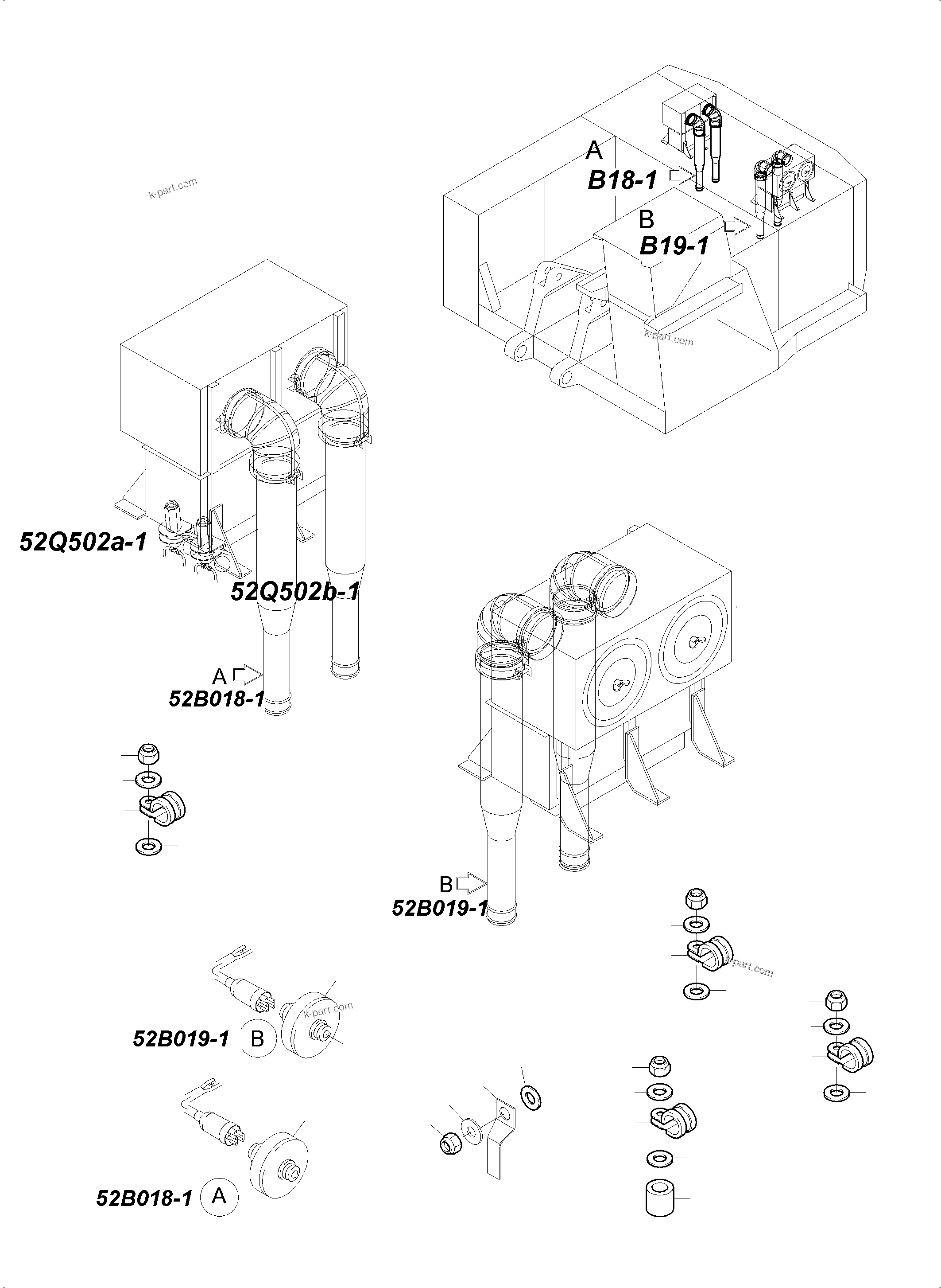 Komatsu parts book diagram for PC4000-6 S/N 08239: ELECTR. PARTS AIR INTAKE