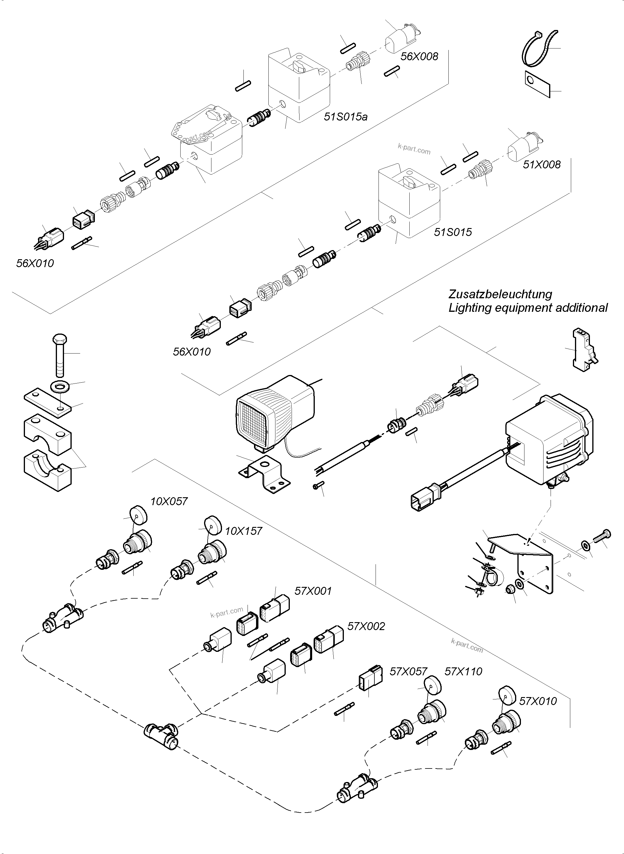 Komatsu parts book diagram for PC4000-6 S/N 08239: LIGHTING EQUIPMENT