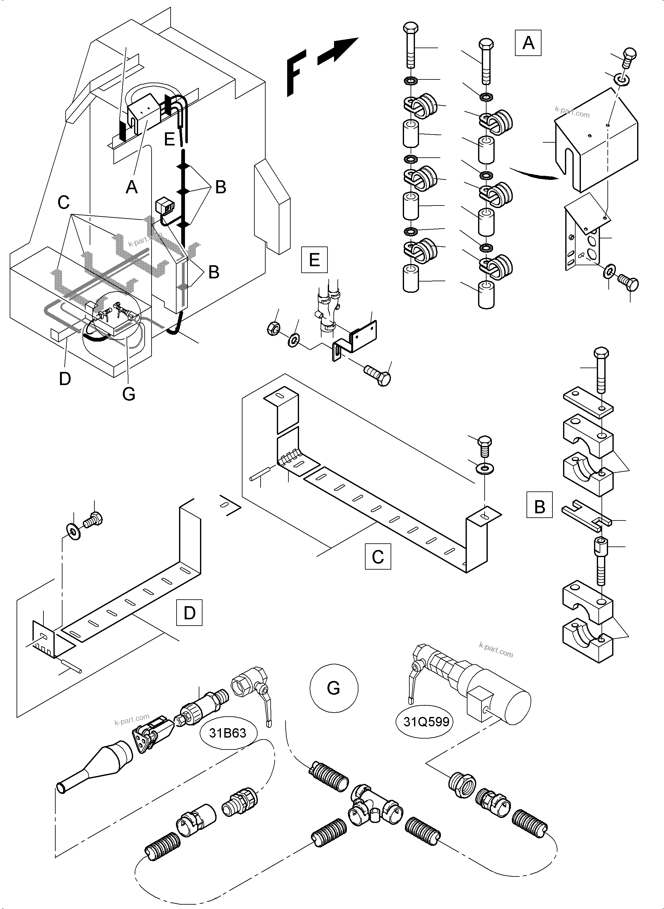 Komatsu parts book diagram for PC4000-6 S/N 08239: CABLES - TANK SENSOR