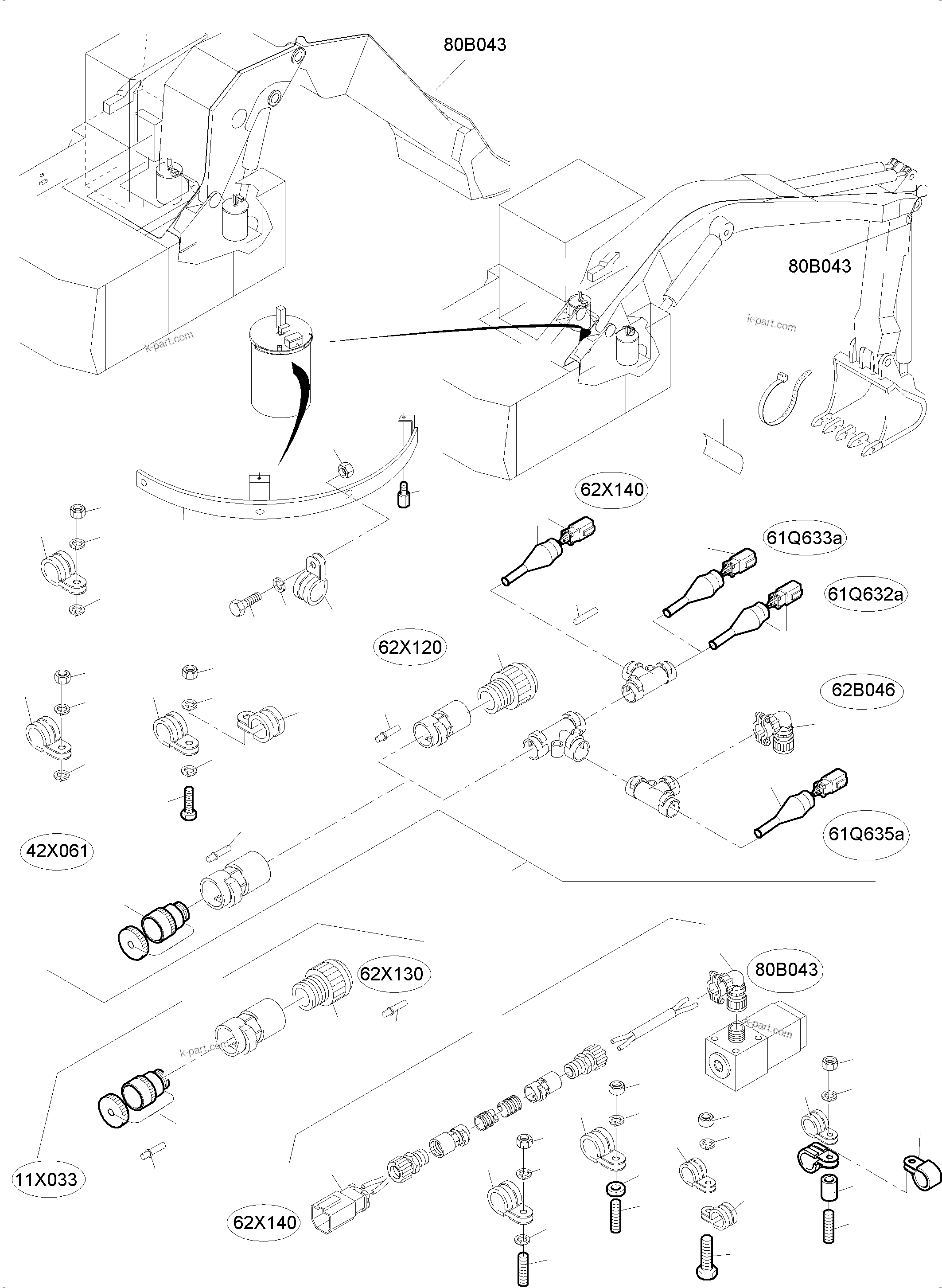 Komatsu parts book diagram for PC4000-6 S/N 08239: ELECTRIC PARTS LUBE SYSTEM