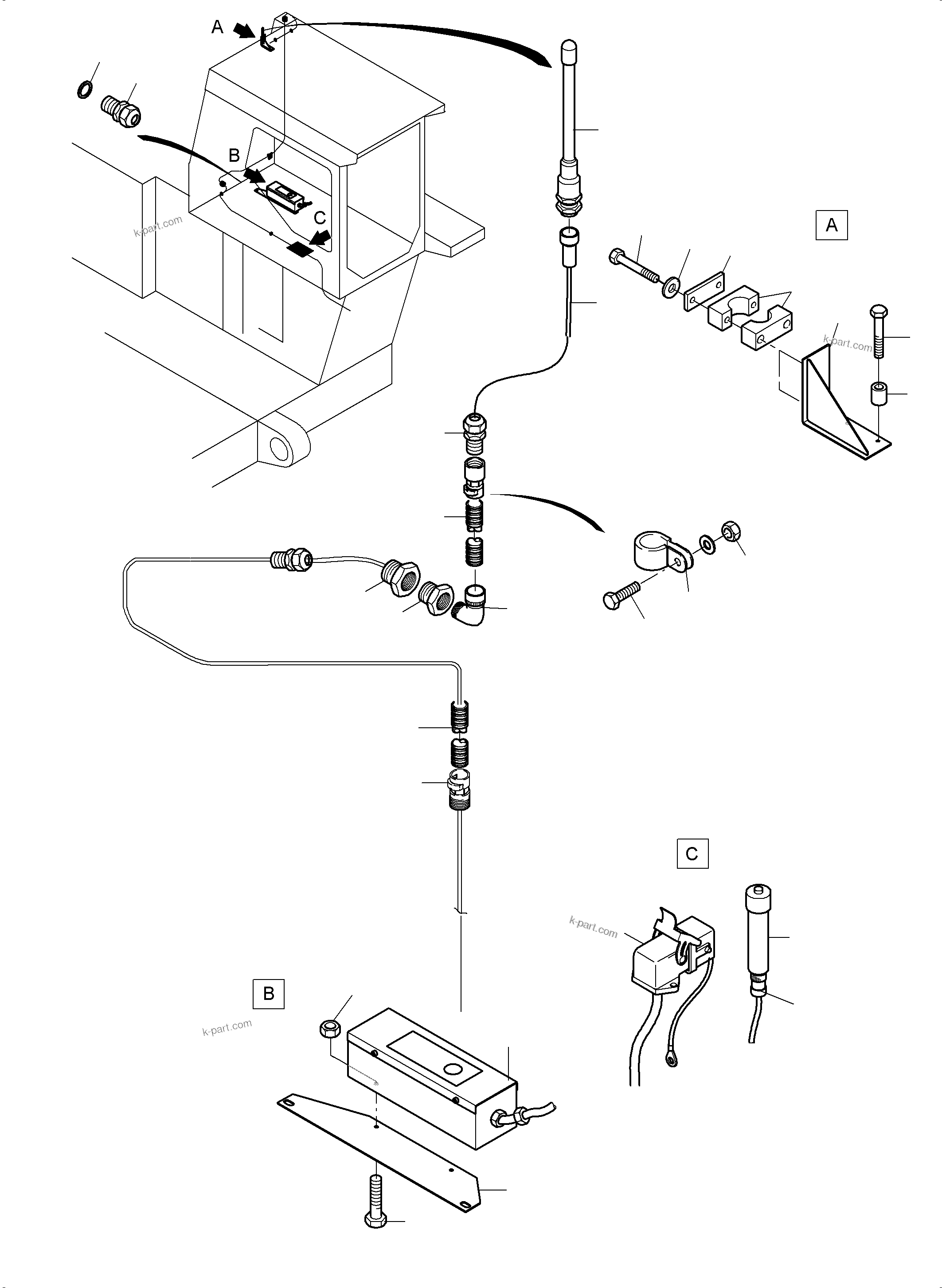 Komatsu parts book diagram for PC4000-6 S/N 08239: WLAN ANTENNA