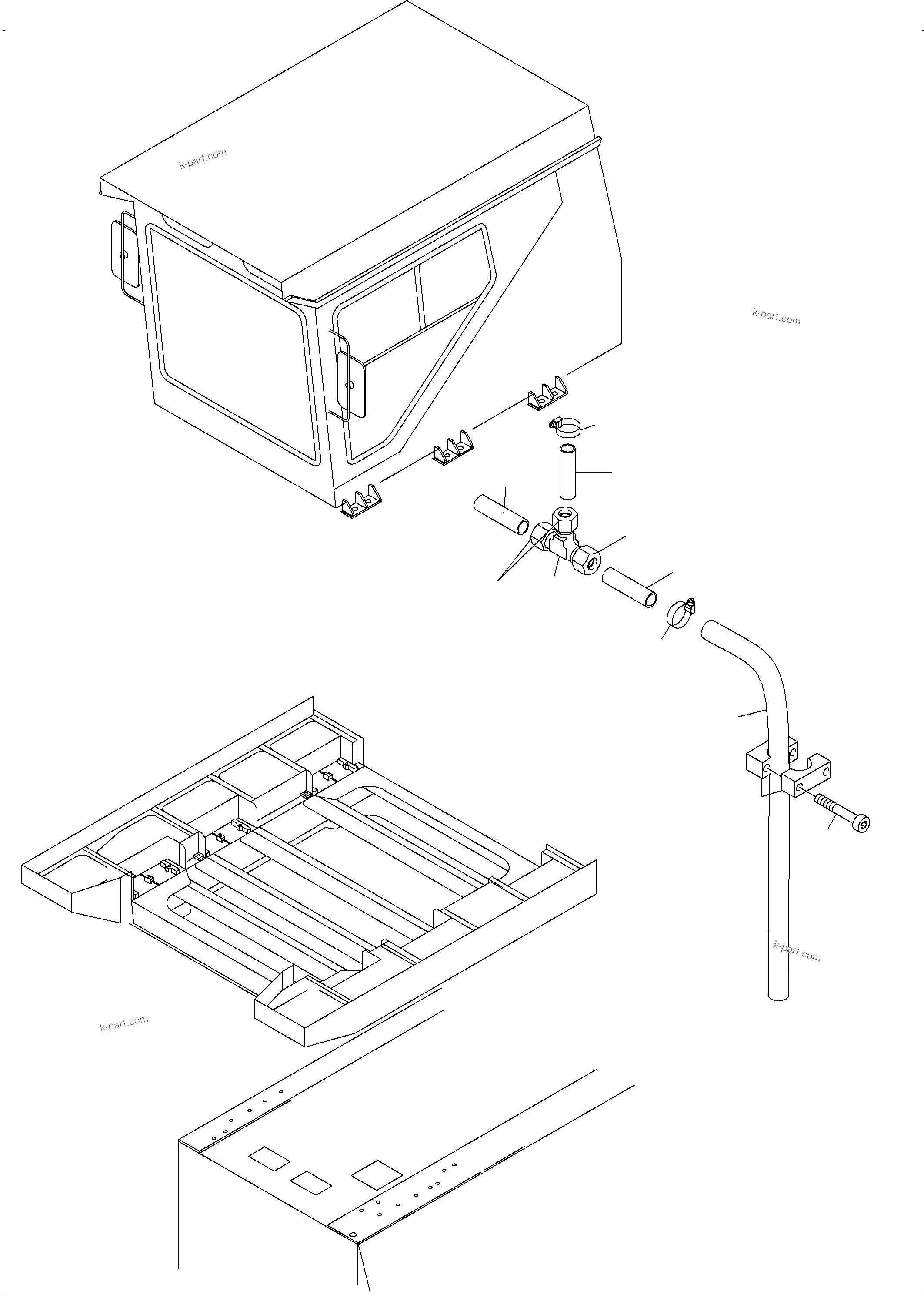 Komatsu parts book diagram for PC4000-6 S/N 08239: OPERATORґS CAB ARR.