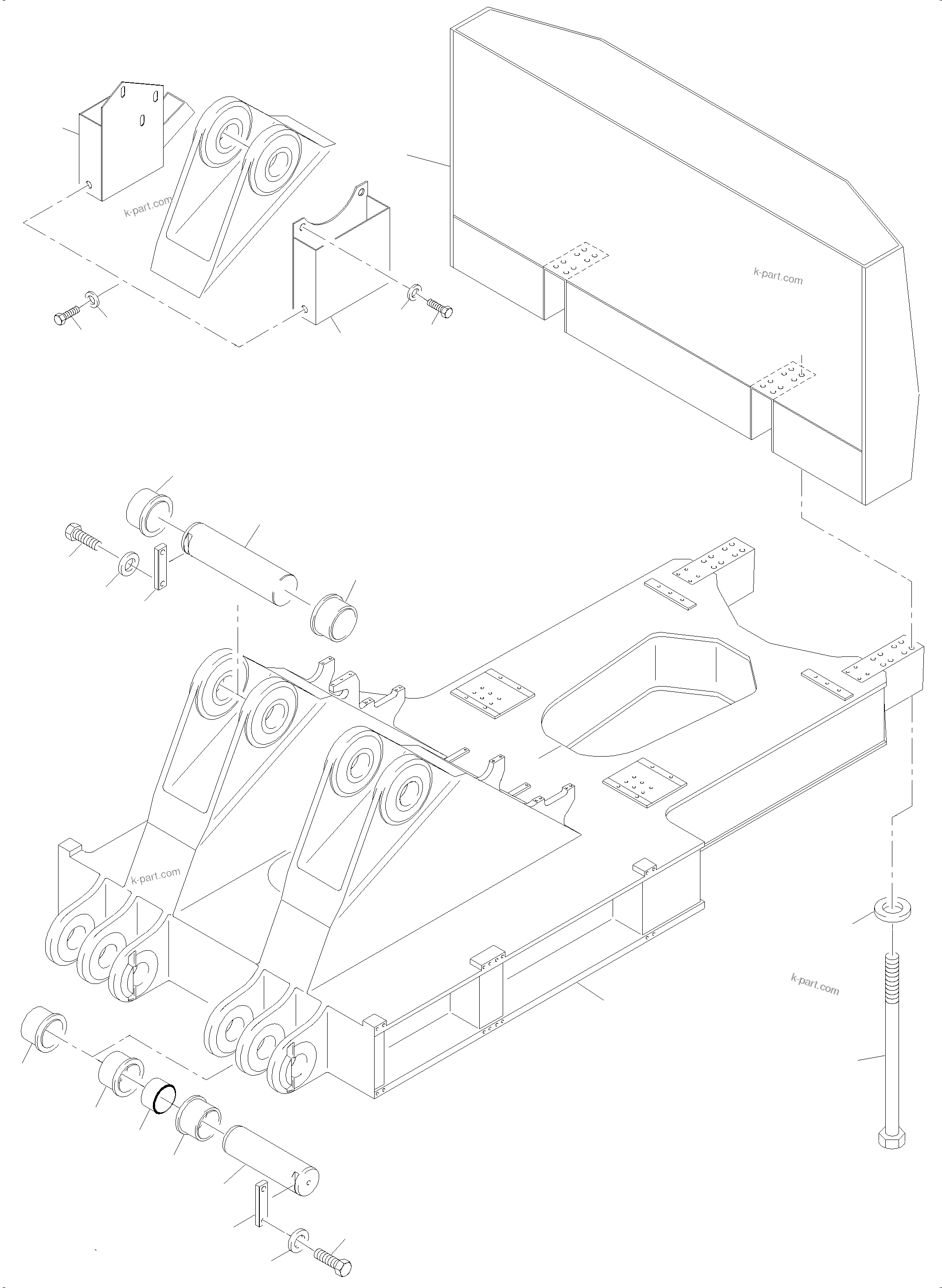 Komatsu parts book diagram for PC4000-6 S/N 08239: PIN, BOOM - COUNTERWEIGHT
