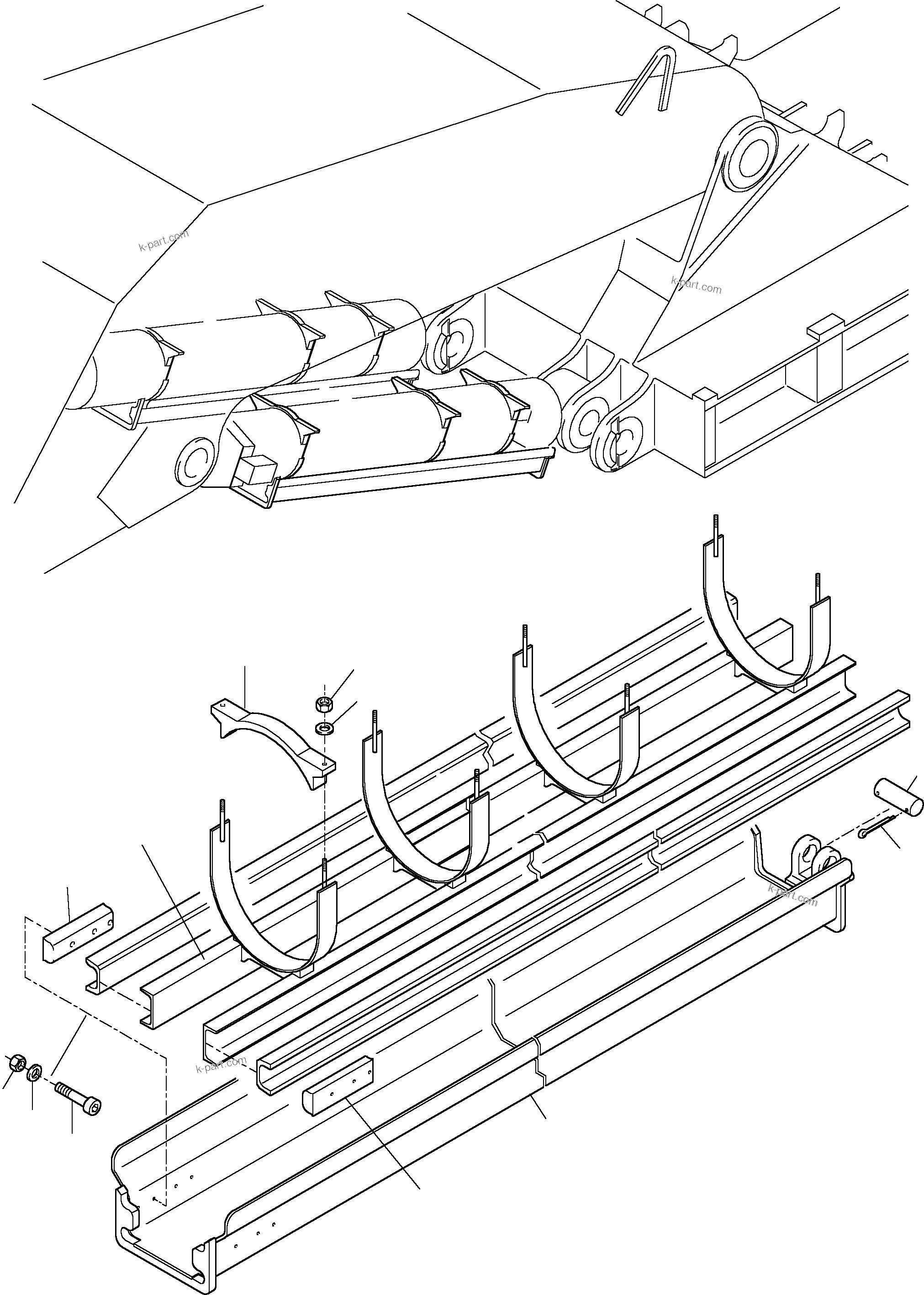 Komatsu parts book diagram for PC4000-6 S/N 08241: ROD PROTECTION - BOOM CYLINDER
