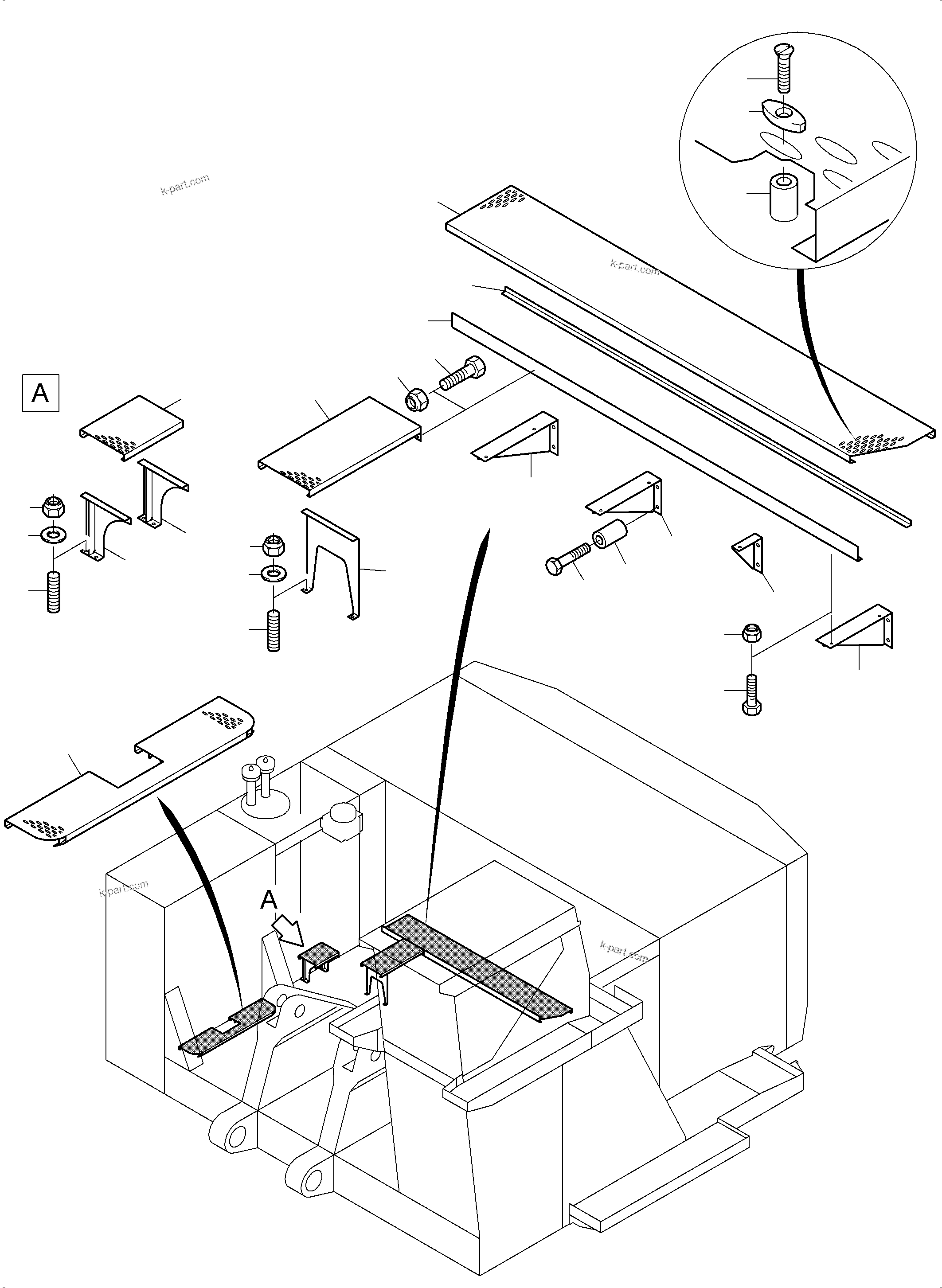 Komatsu parts book diagram for PC4000-6 S/N 08241: PLATFORM + ROOF WALK