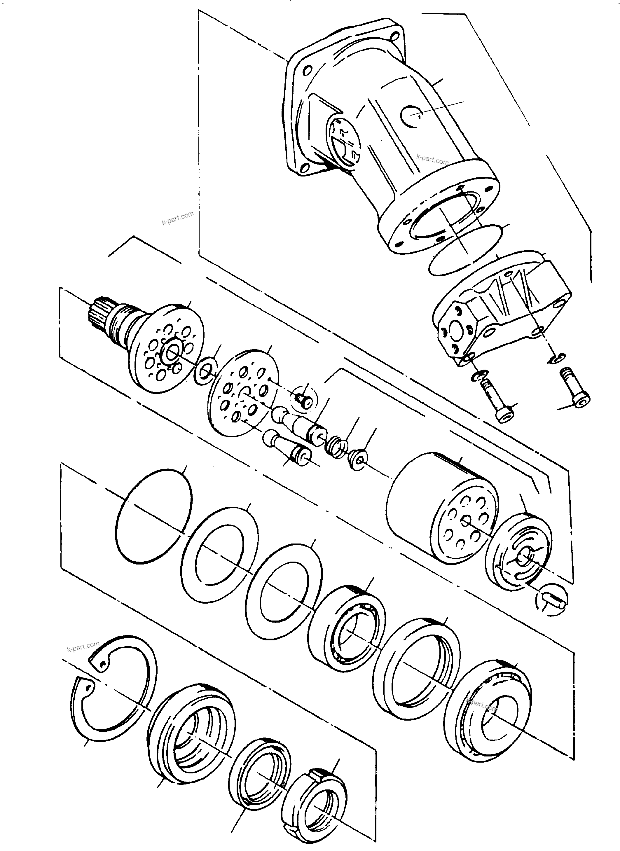 Komatsu parts book diagram for PC4000-6 S/N 08241: HYDRAULIC-MOTOR