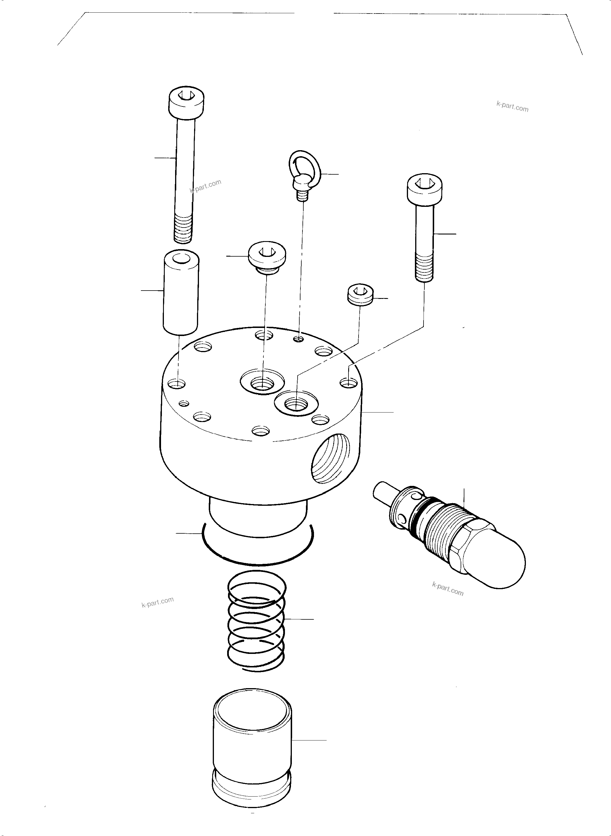 Komatsu parts book diagram for PC4000-6 S/N 08241: PRESSURE RELIEF VALVE,PRE-CONTROLLED