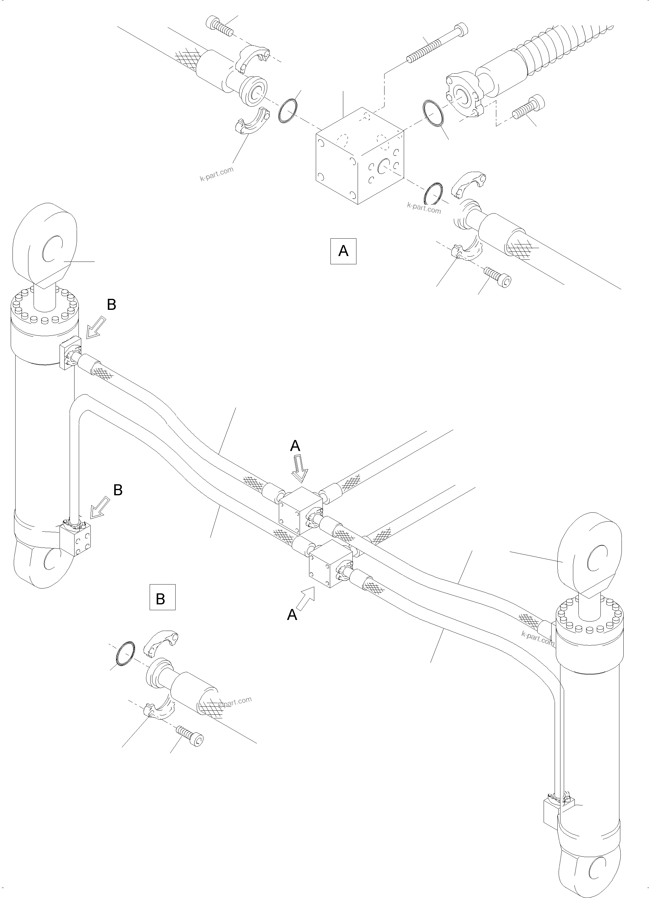 Komatsu parts book diagram for PC4000-6 S/N 08241: BULLCLAM BUCKET 22,0 CBM