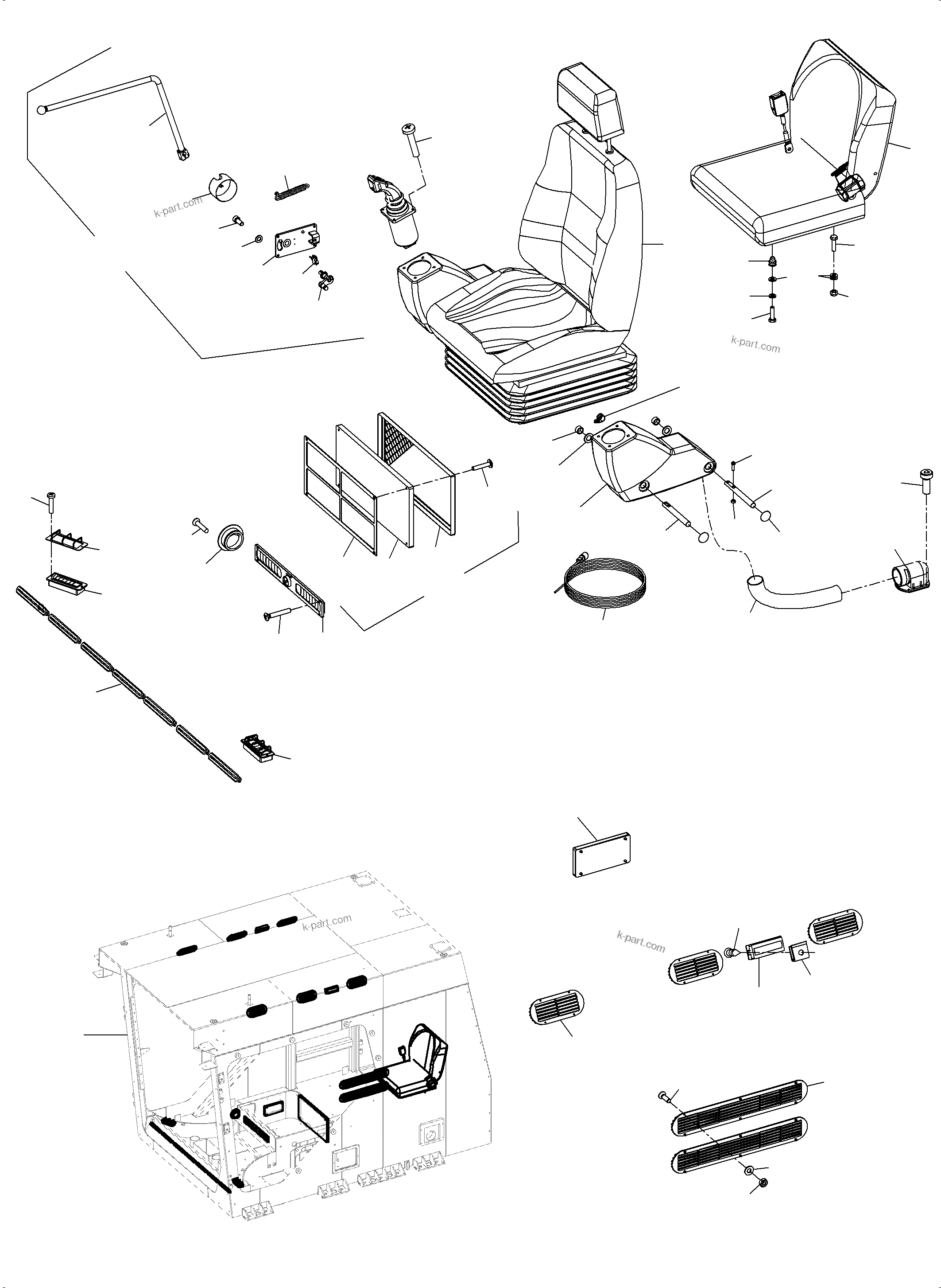 Komatsu parts book diagram for PC4000-6 S/N 08241: OPERATOR'S CAB PART 1