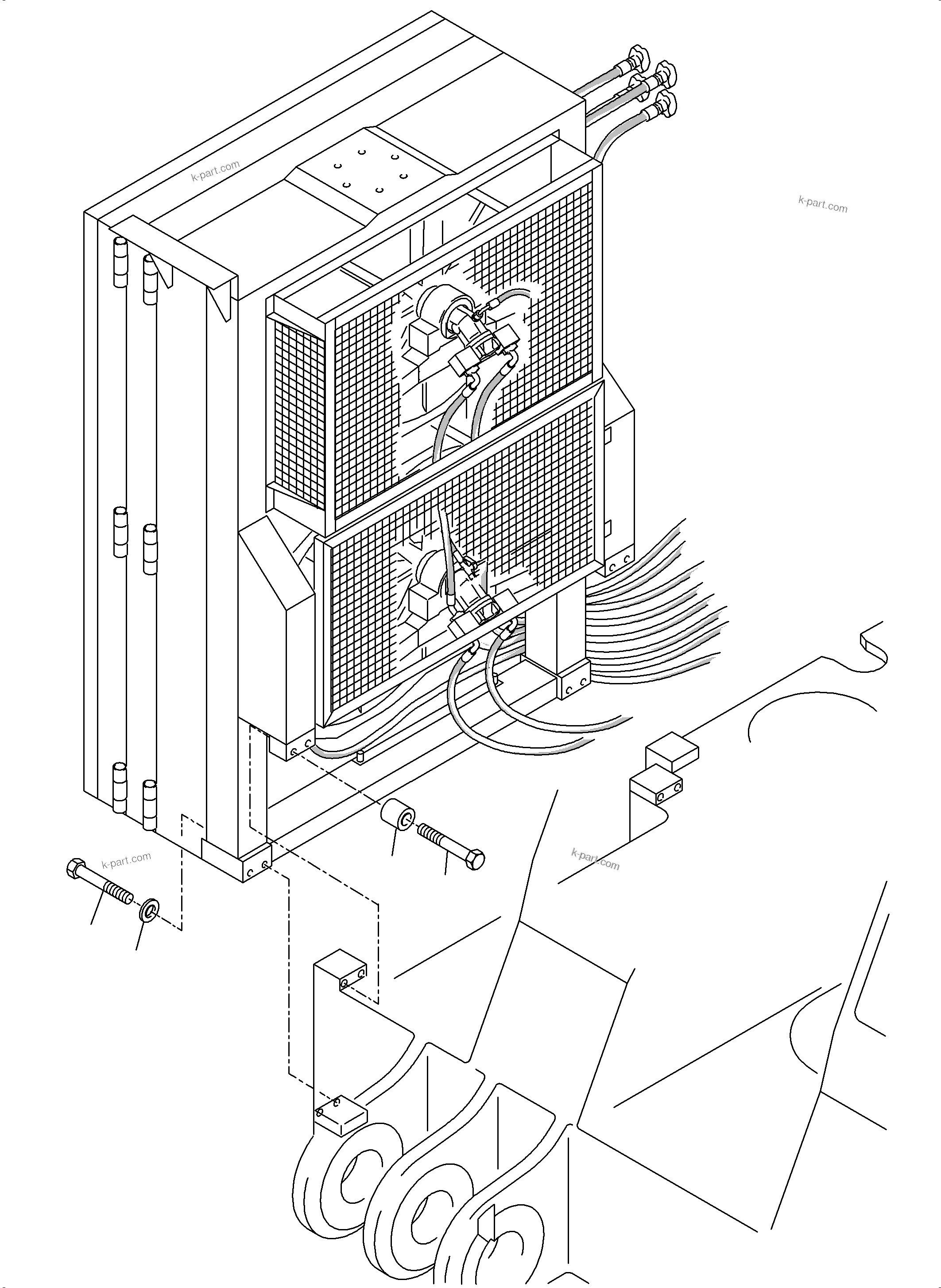 Komatsu parts book diagram for PC4000-6 S/N 08241: OIL COOLER SYSTEM