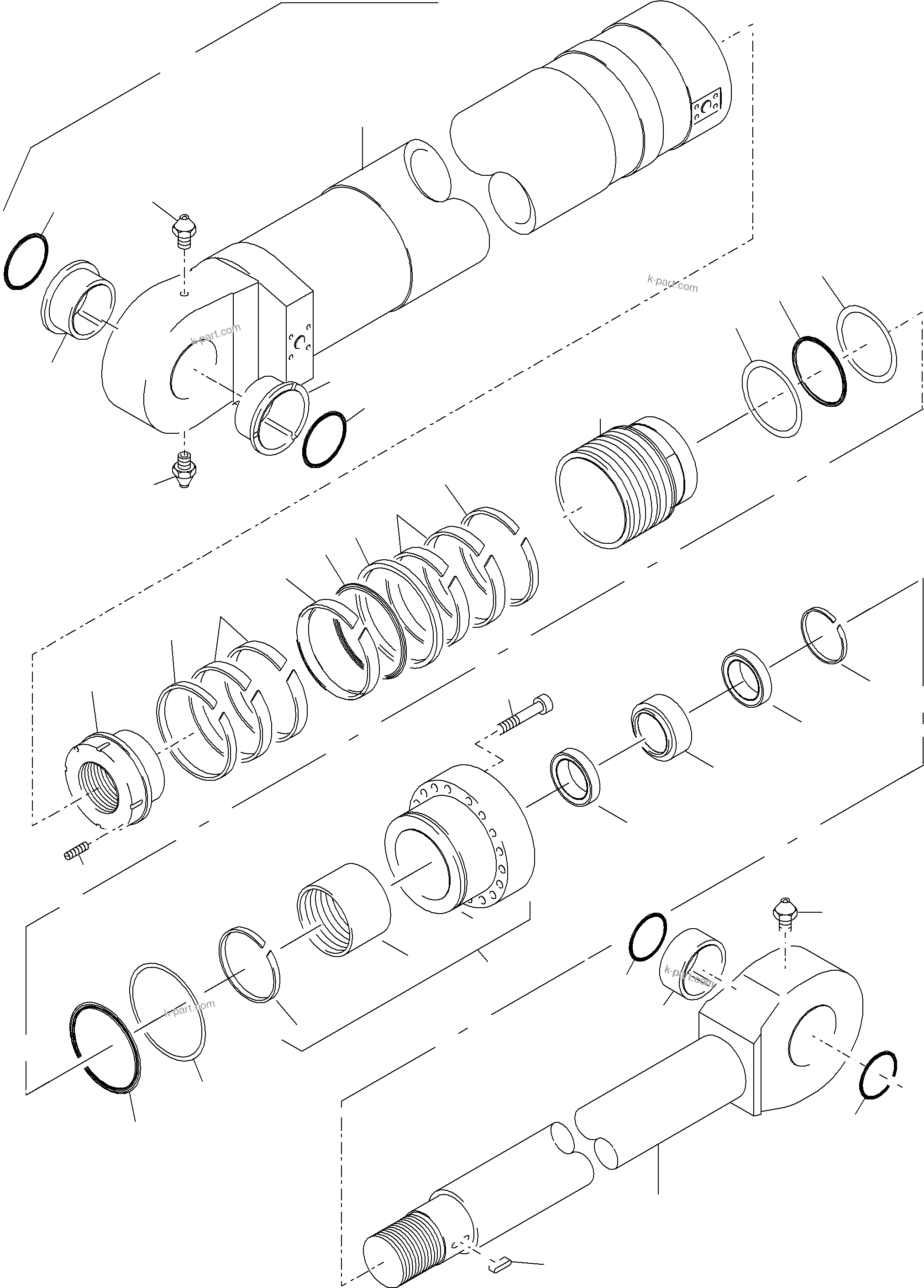 Komatsu parts book diagram for PC4000-6 S/N 08241: BOOM CYLINDER