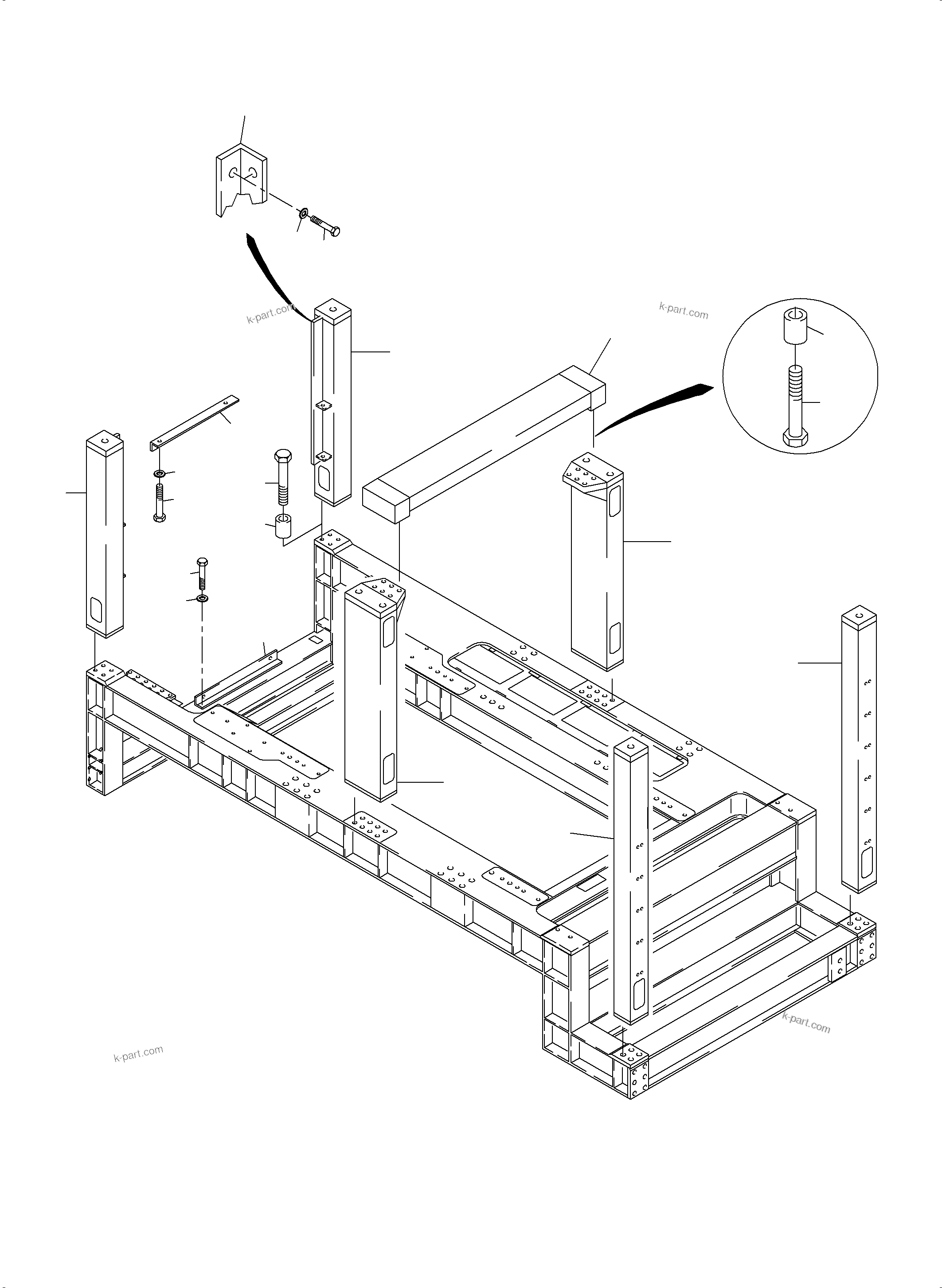 Komatsu parts book diagram for PC4000-6 S/N 08241: COVERING, ENGINE HOUSING