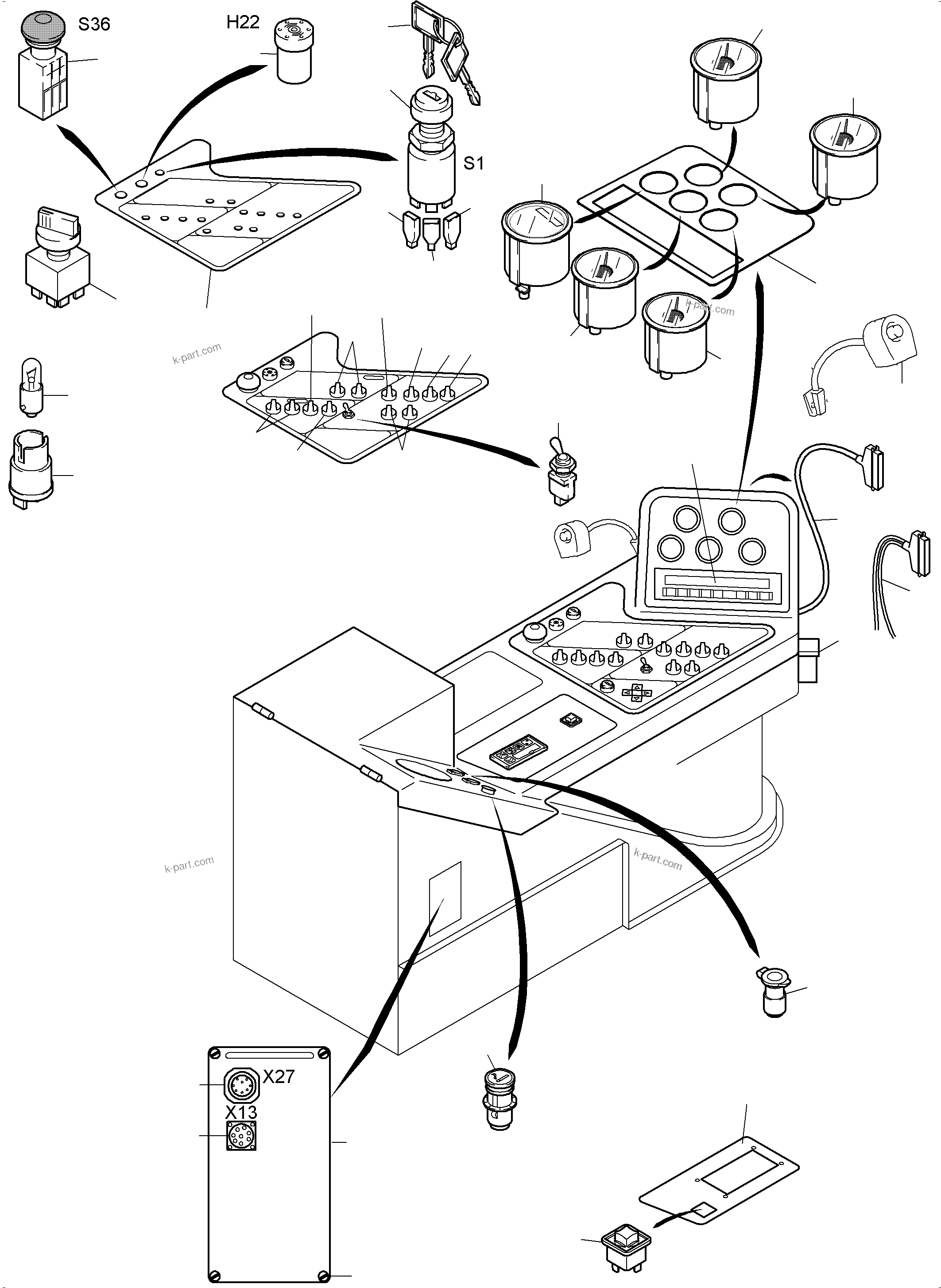 Komatsu parts book diagram for PC4000-6 S/N 08241: OPERATION PANEL