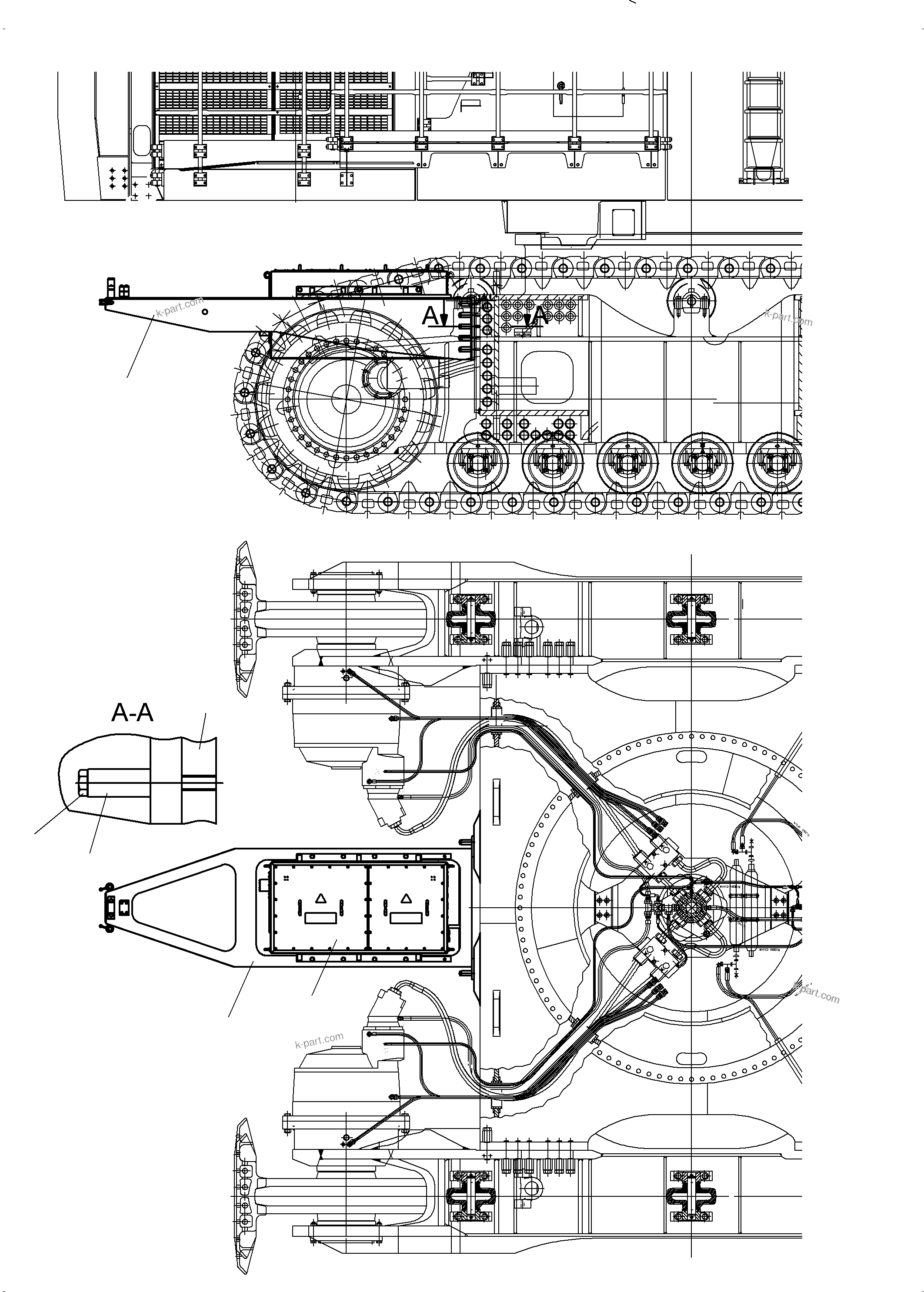 Komatsu parts book diagram for PC4000-6 S/N 08241: CABLE DUCT MOUNTING