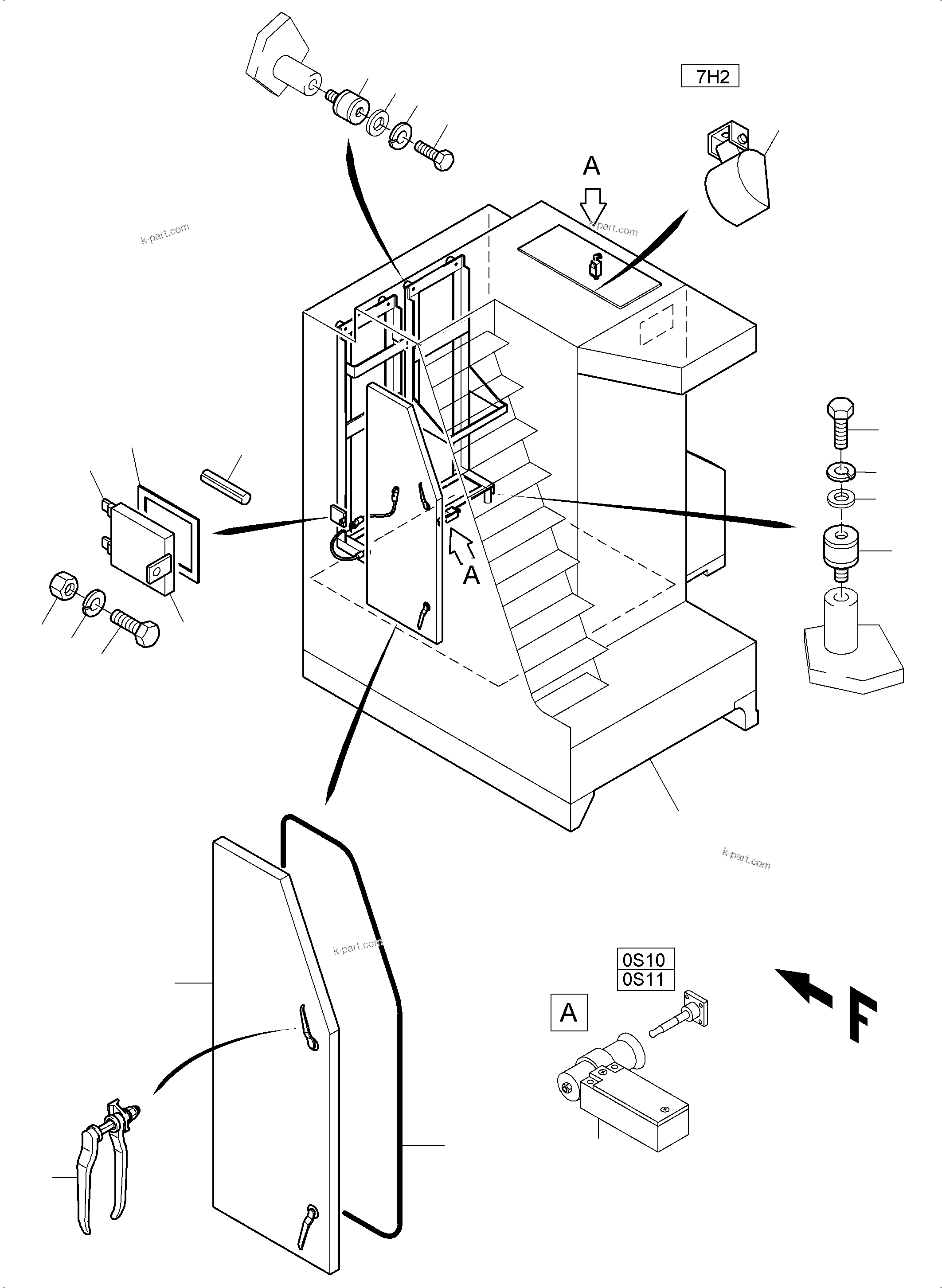 Komatsu parts book diagram for PC4000-6 S/N 08241: SWITCH CABINET (MS)