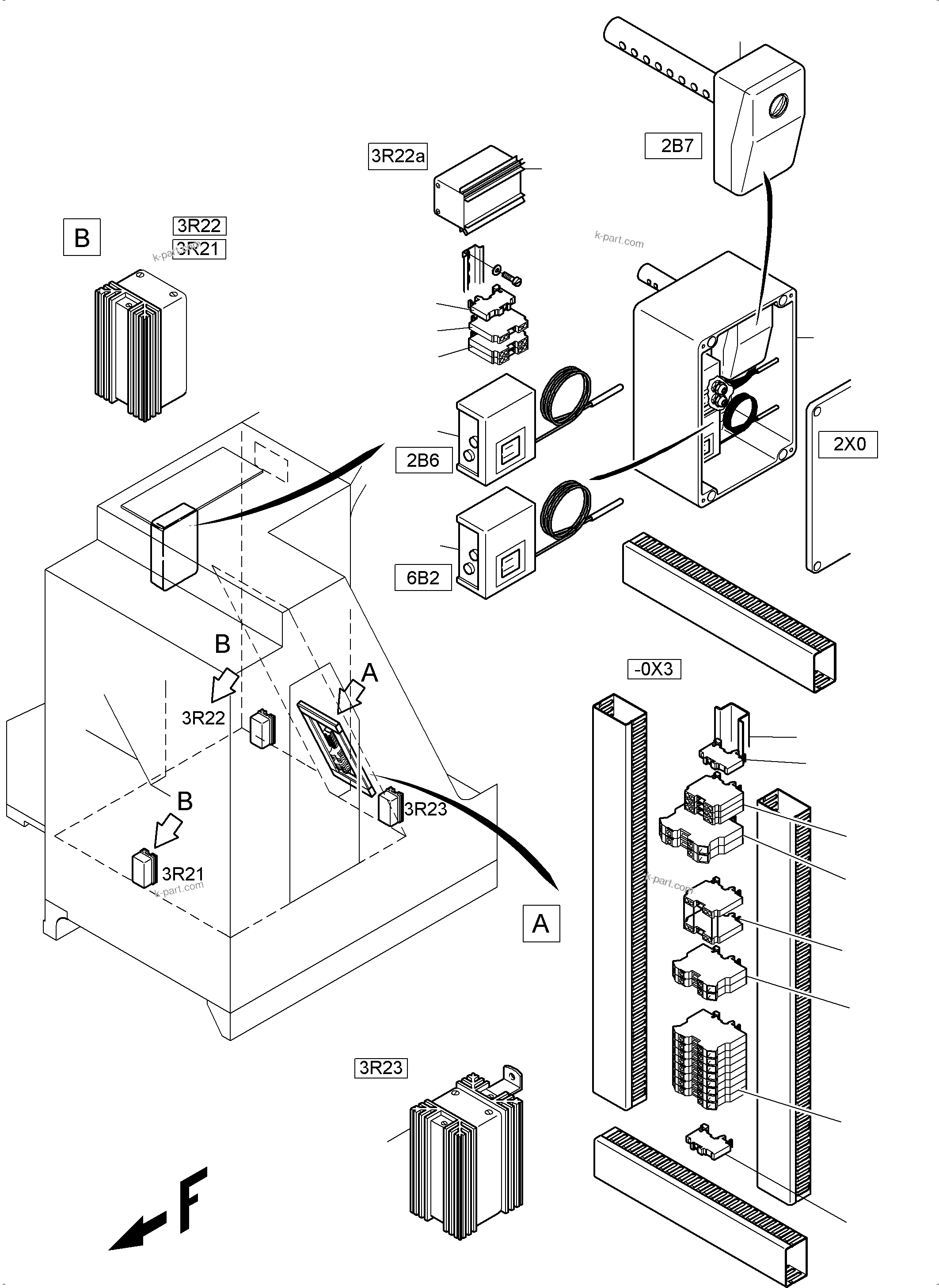Komatsu parts book diagram for PC4000-6 S/N 08241: SWITCH CABINET (MS)