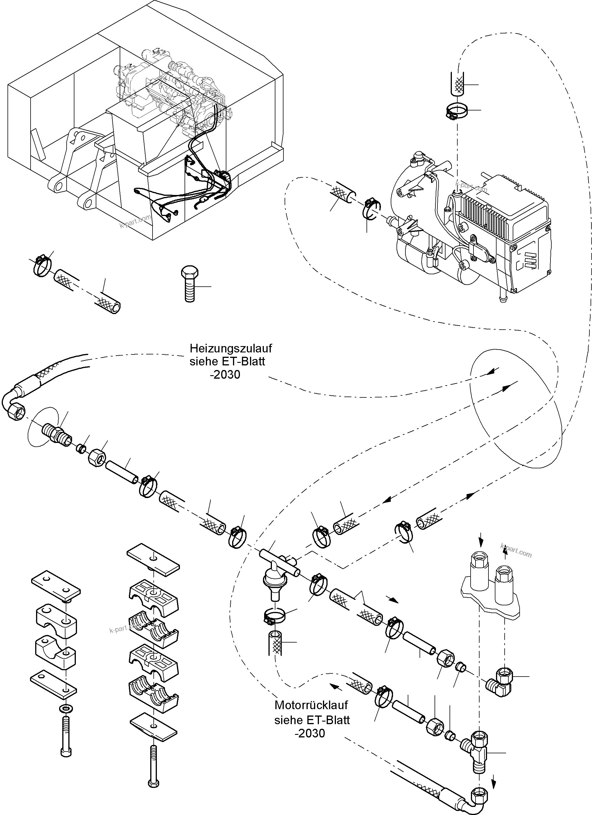 Komatsu parts book diagram for PC4000-6 S/N 08248: ADDITIONAL HEATING SYSTEM