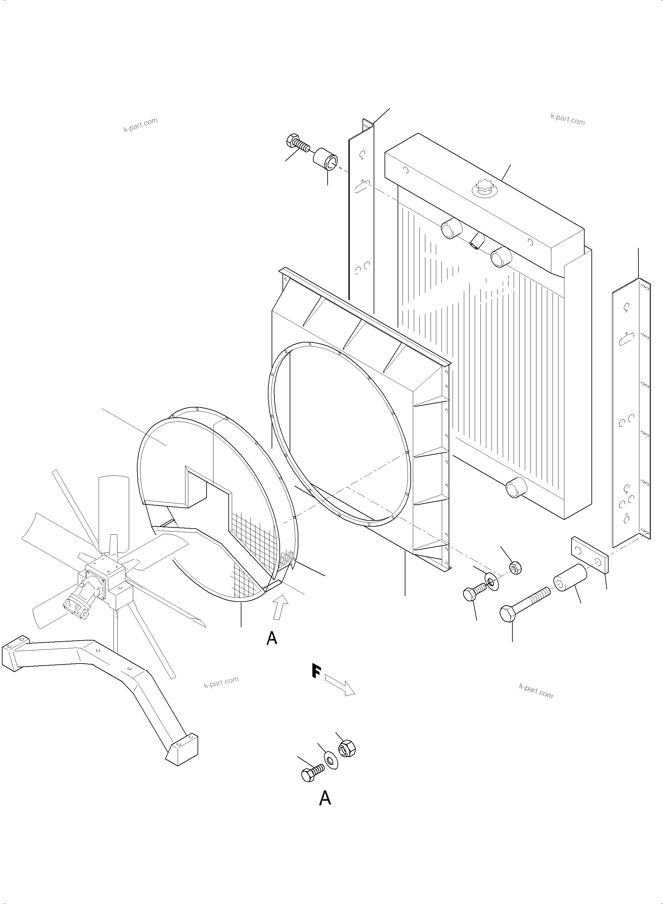 Komatsu parts book diagram for PC4000-6 S/N 08248: RADIATOR ARR.