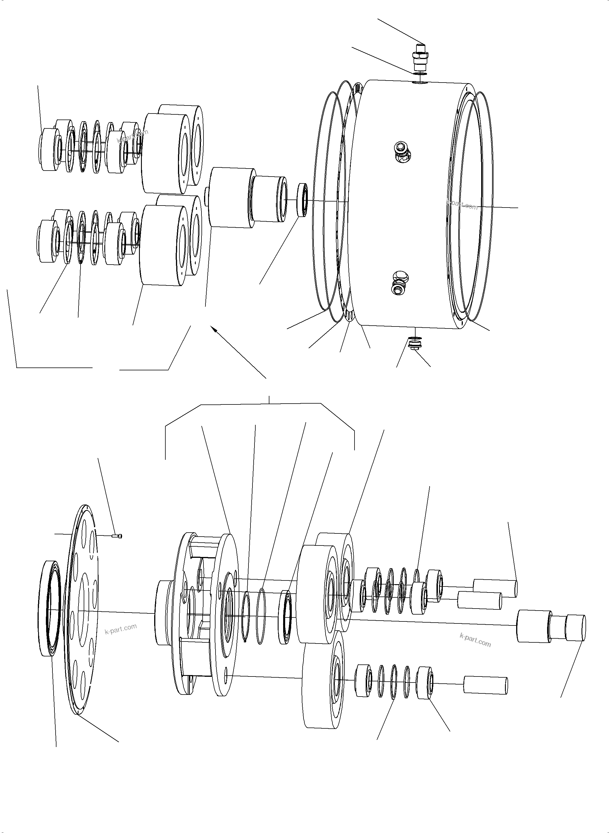 Komatsu parts book diagram for PC4000-6 S/N 08248: TRAVELLING GEAR
