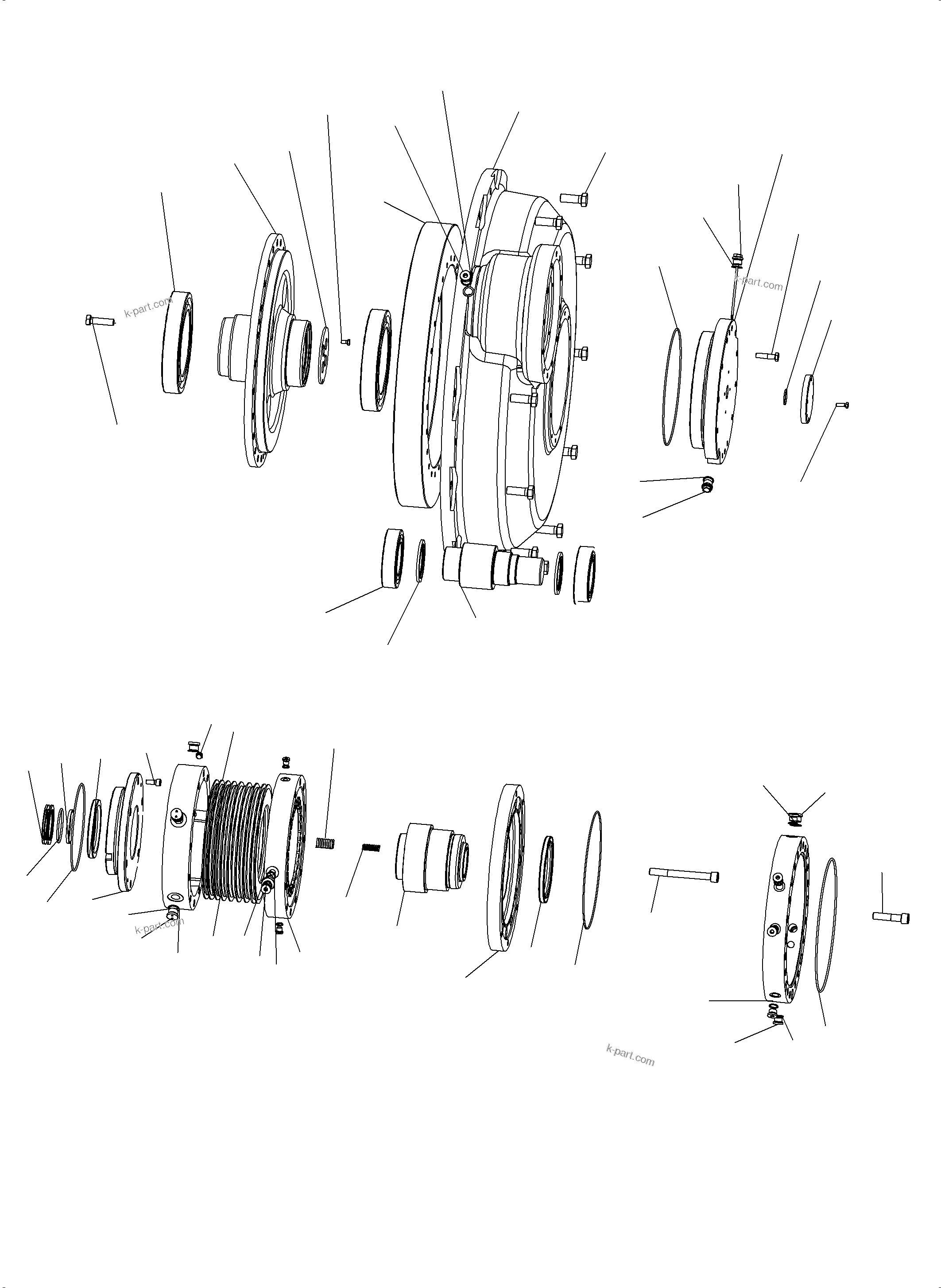 Komatsu parts book diagram for PC4000-6 S/N 08248: TRAVELLING GEAR
