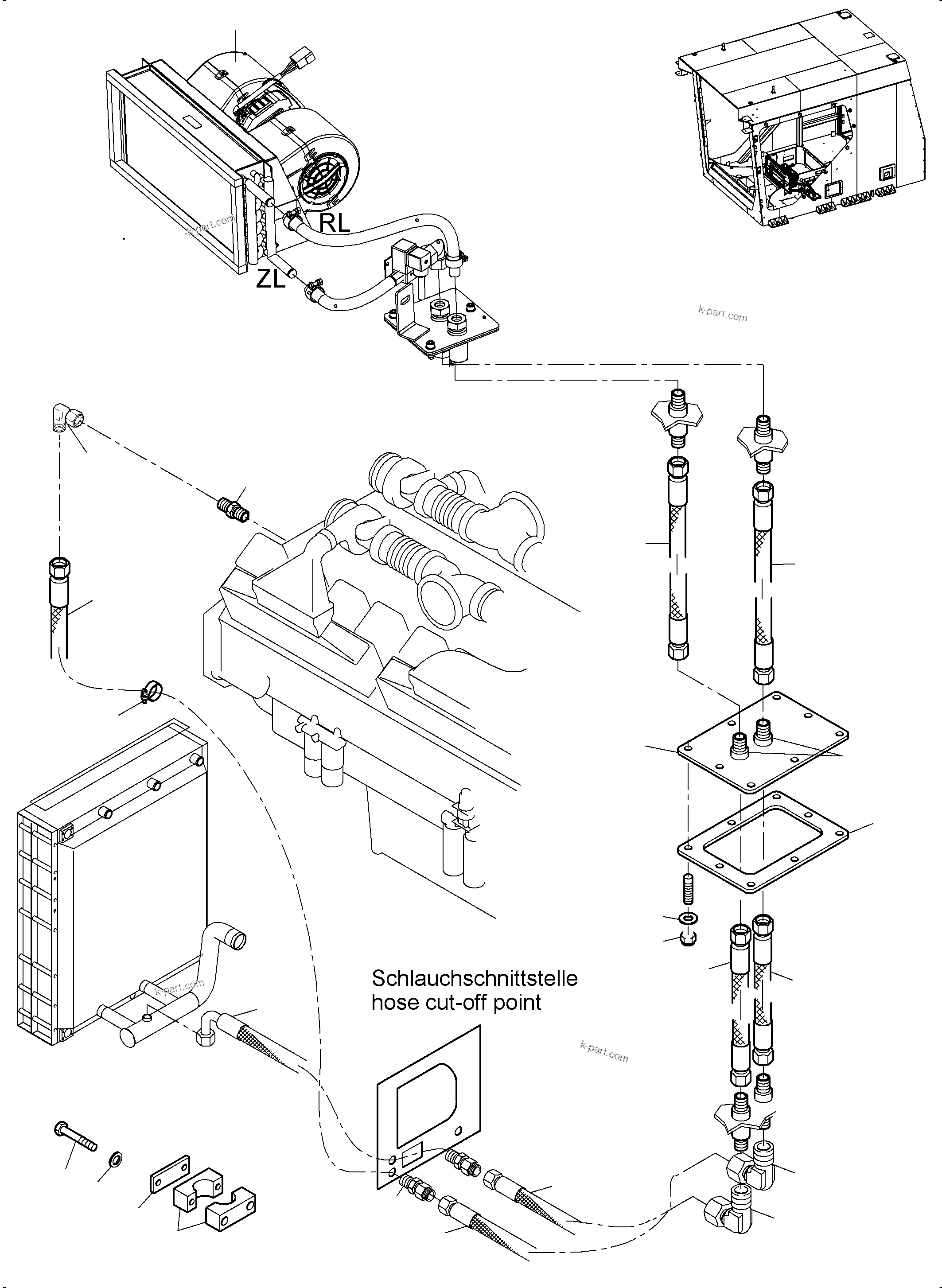 Komatsu parts book diagram for PC4000-6 S/N 08248: CAB HEATER ARR.