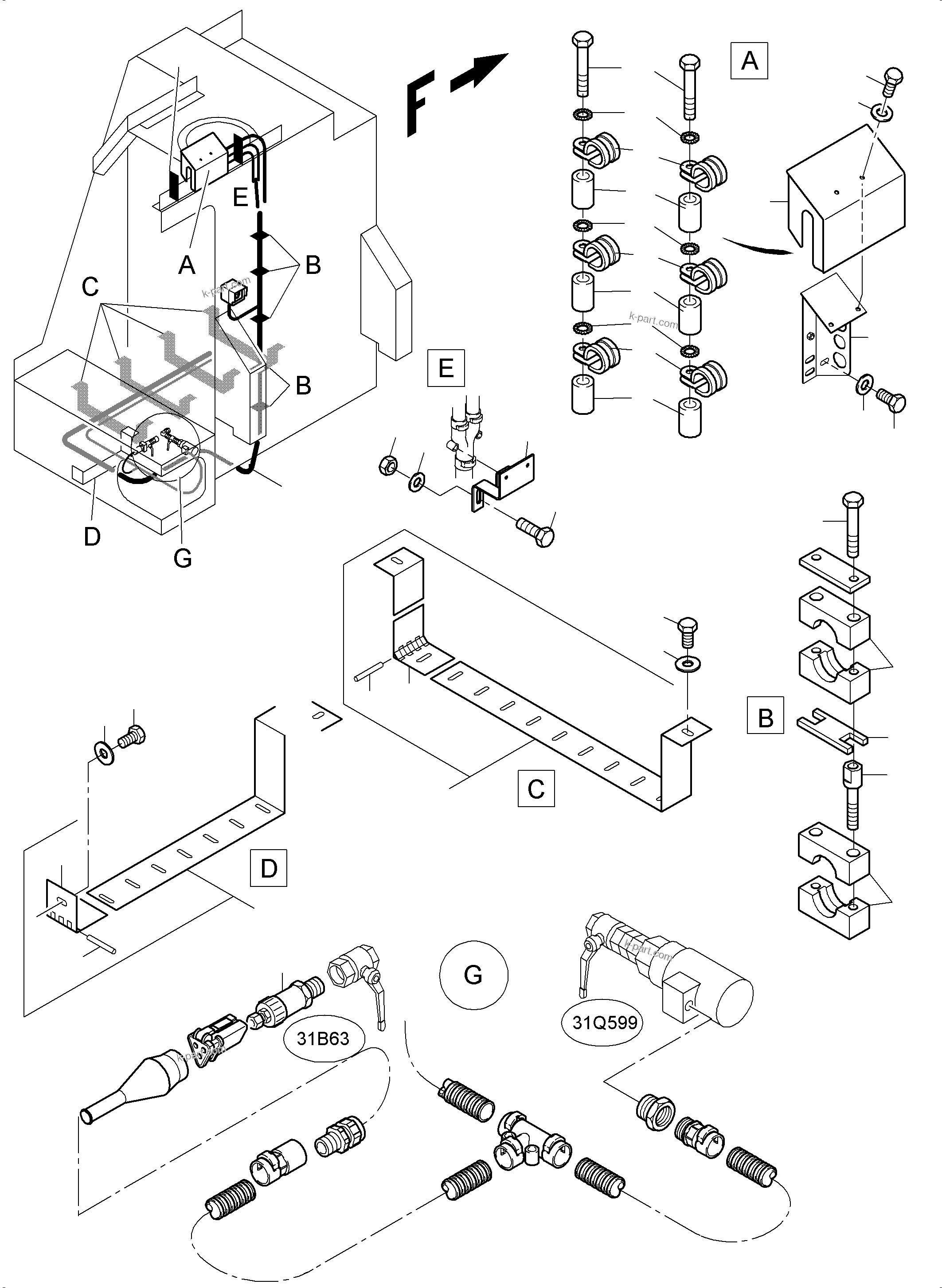 Komatsu parts book diagram for PC4000-6 S/N 08248: CABLES - TANK SENSOR