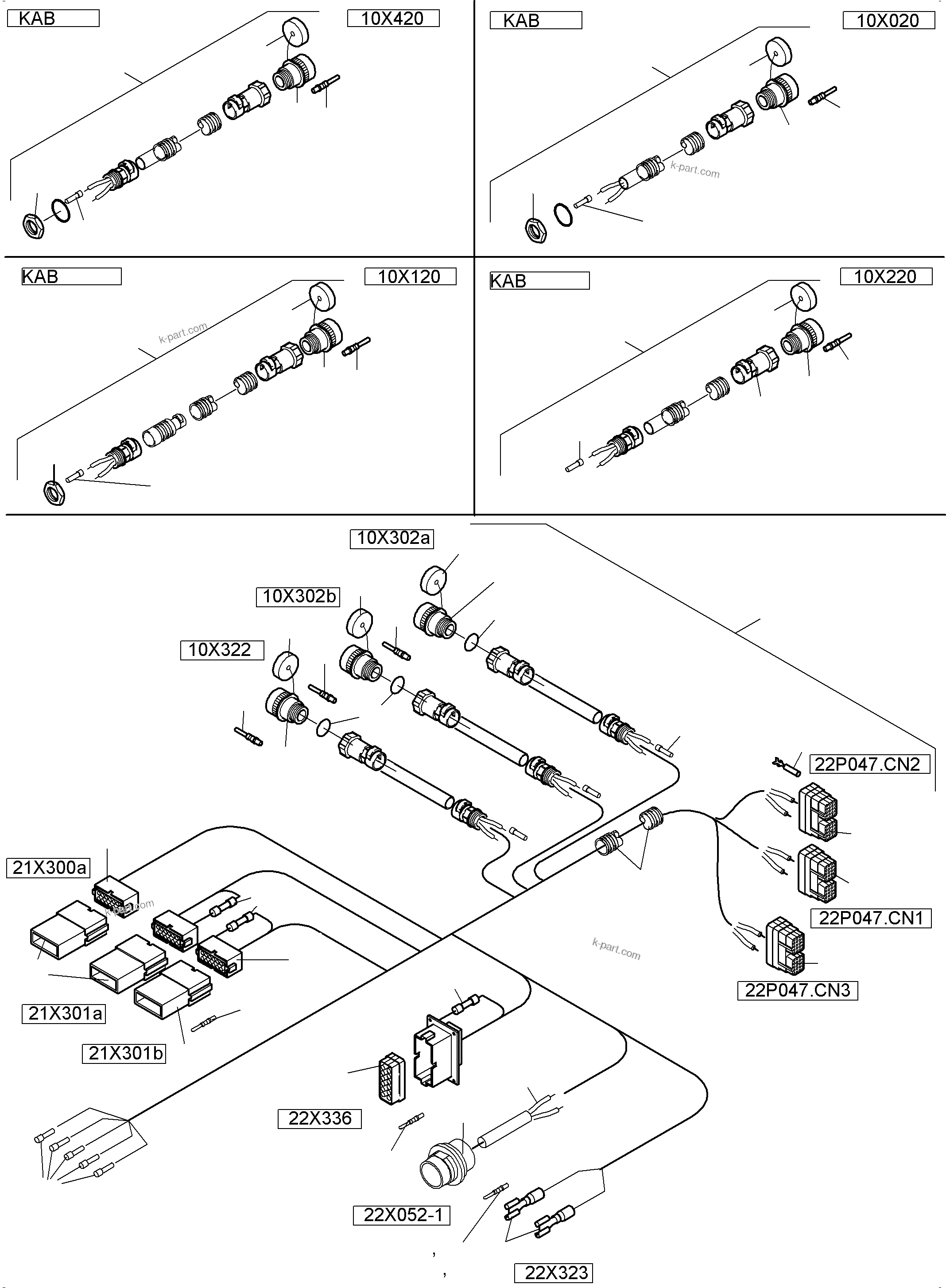 Komatsu parts book diagram for PC4000-6 S/N 08248: CABIN-HARNESSES-ELECTRIC