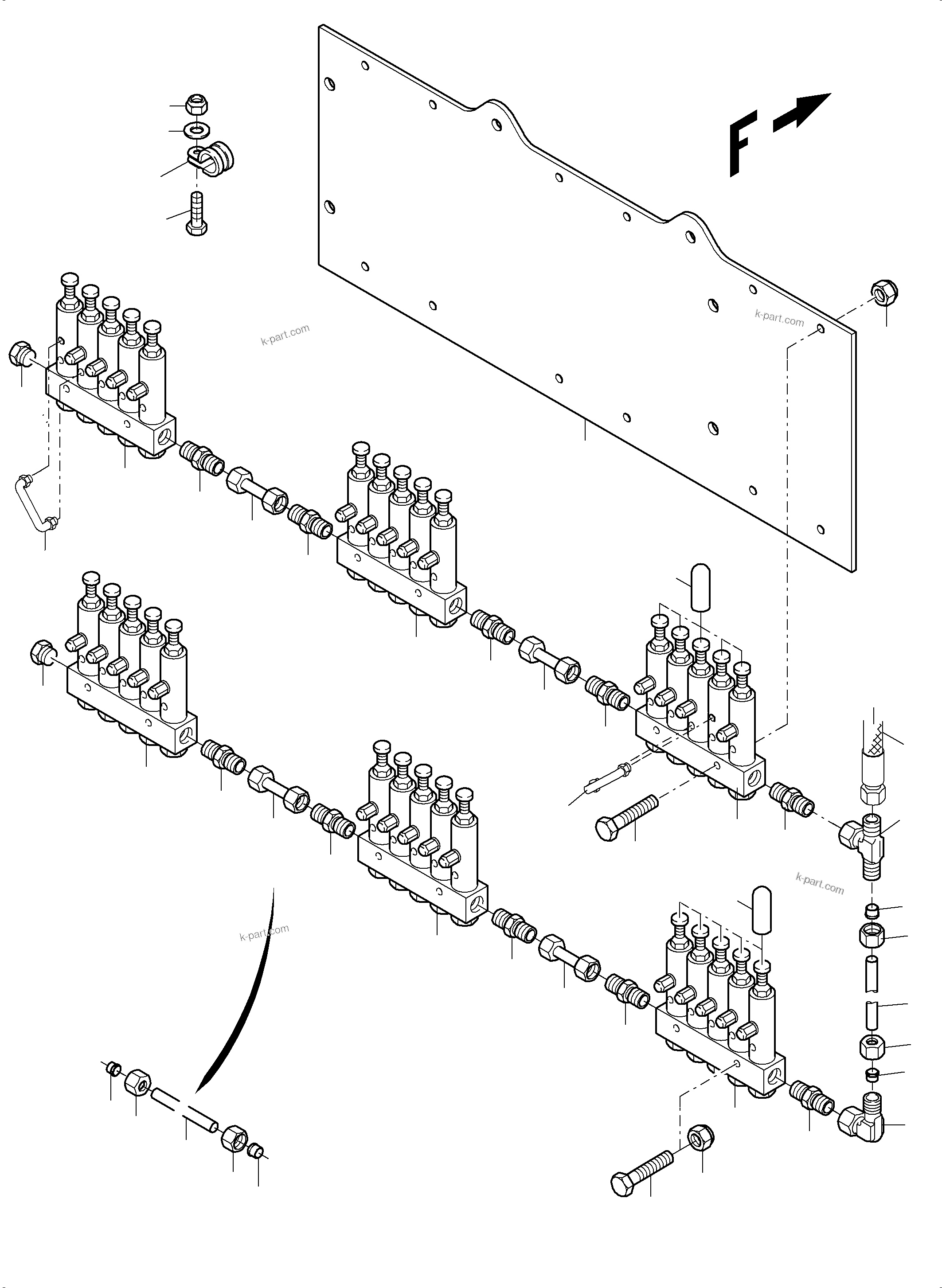 Komatsu parts book diagram for PC4000-6 S/N 08248: LUBE DISTRIBUTOR SLEW RING