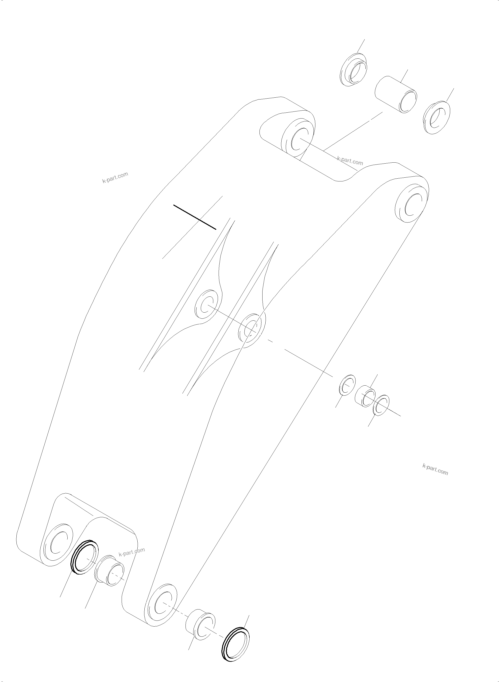 Komatsu parts book diagram for PC4000-6 S/N 08248: BULLCLAM BUCKET STICK 4,9 M