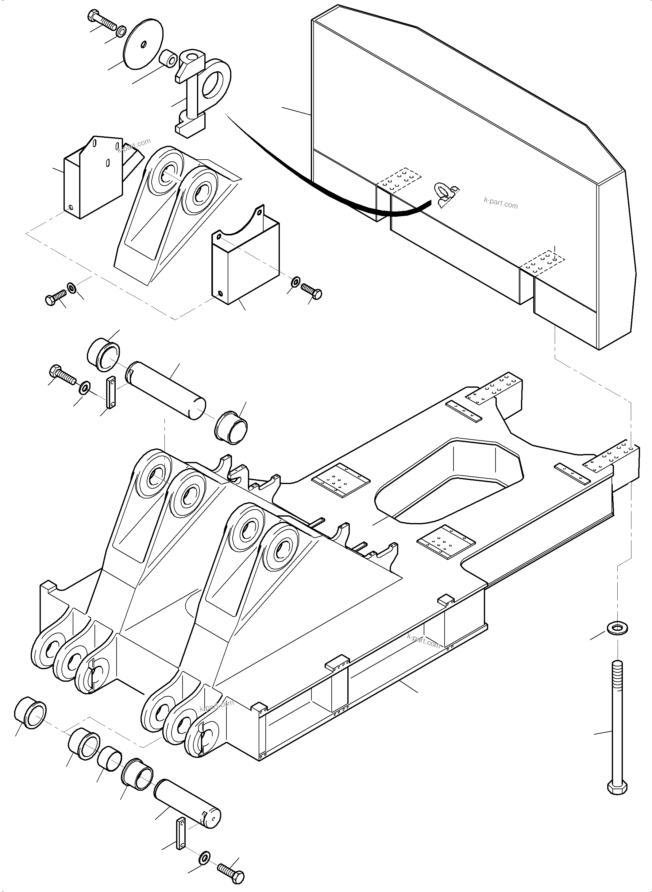 Komatsu parts book diagram for PC4000-6 S/N 08248: PIN, BOOM - COUNTERWEIGHT